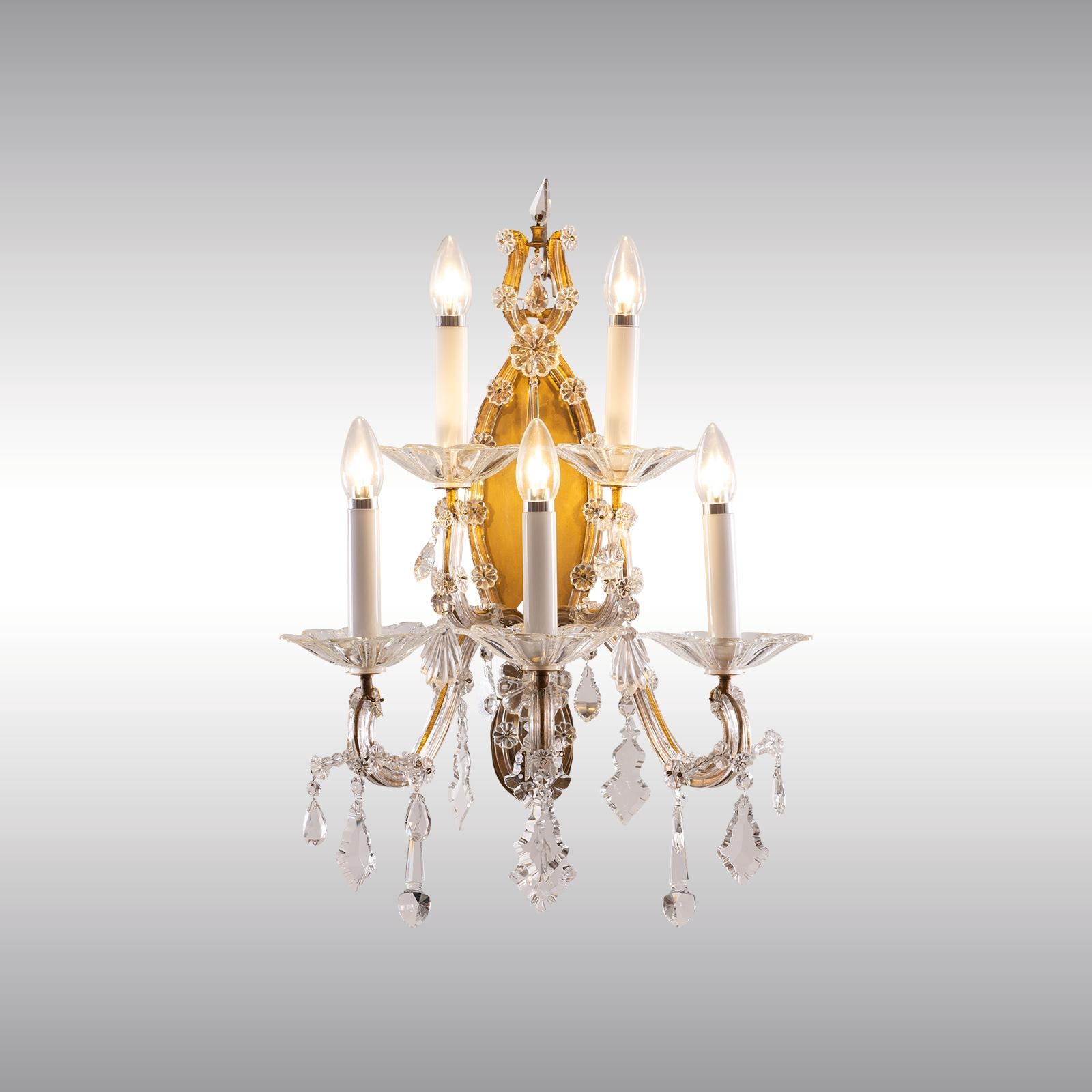 Austrian Pair of Original 1880, 19th Century Maria Theresia Baroque Style Sconces For Sale