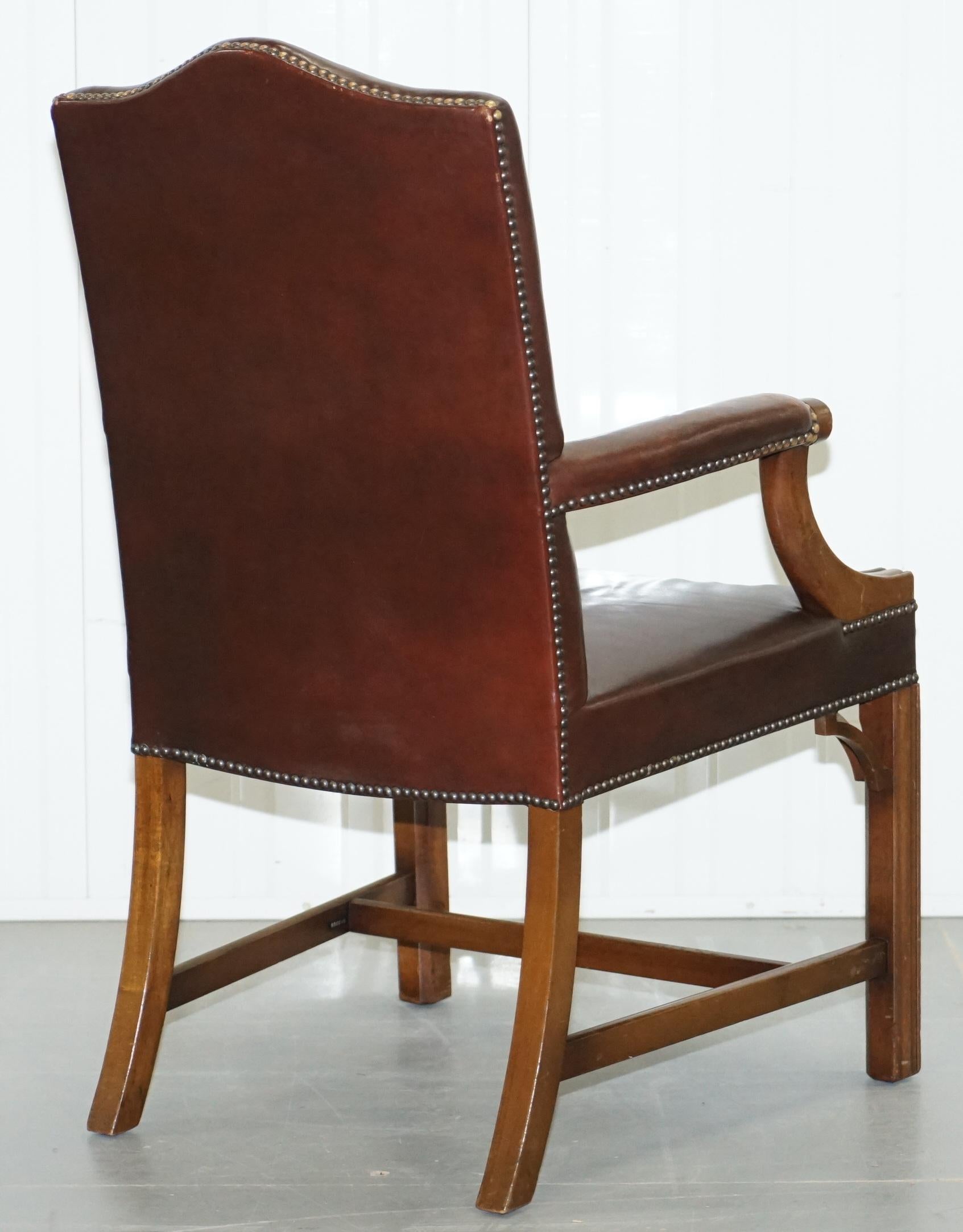 Pair of Original 1930s Hillcrest Vintage Brown Leather Gainsborough Armchairs 7