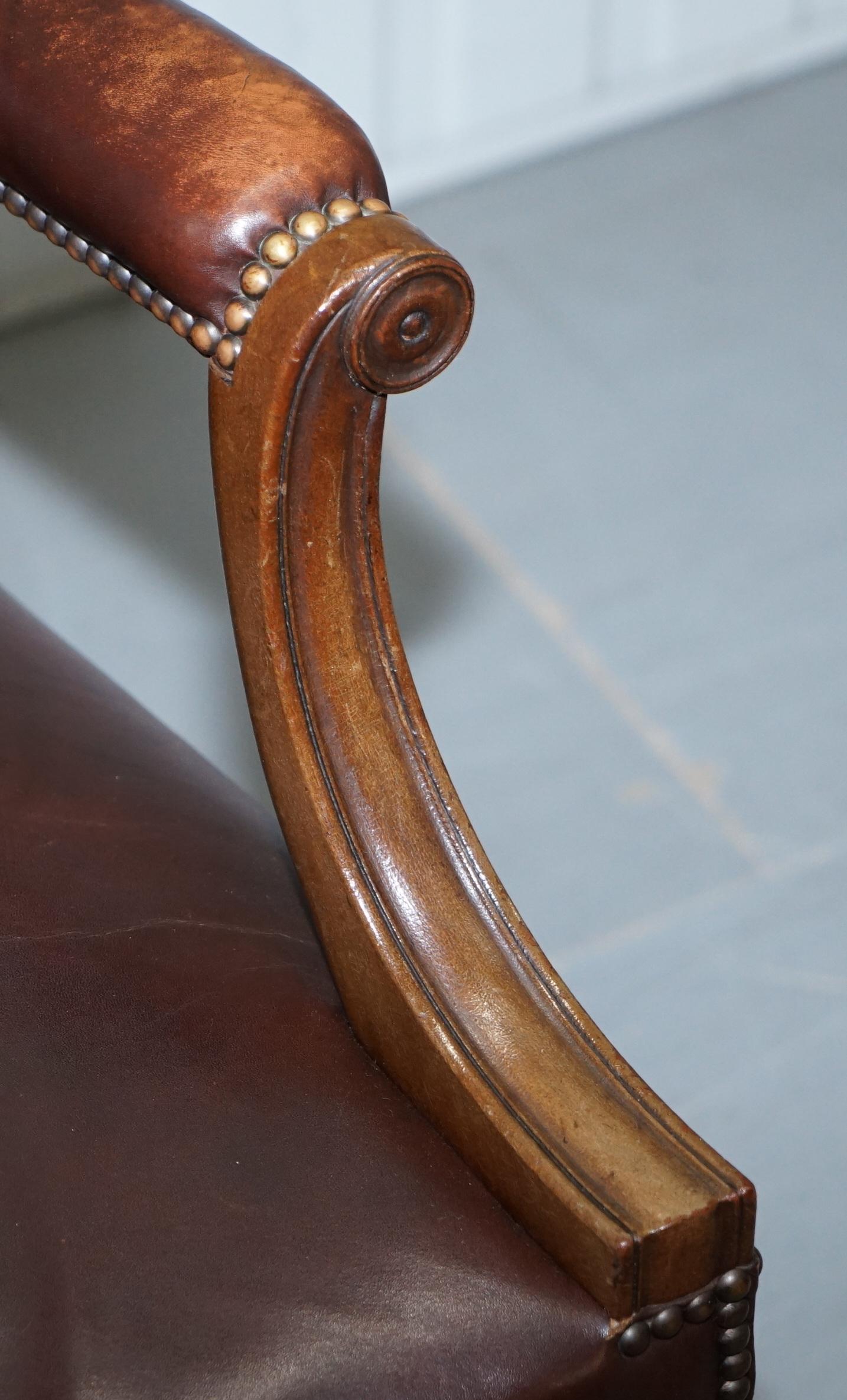 Pair of Original 1930s Hillcrest Vintage Brown Leather Gainsborough Armchairs 1
