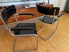 Pair of Original 1930s Tubular Cantilever Bauhaus Chairs by Vichr, Czech