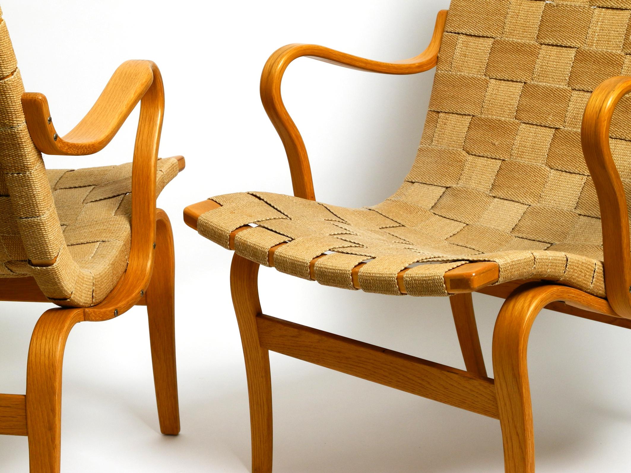 Hemp Pair of original 1950s armchairs model 