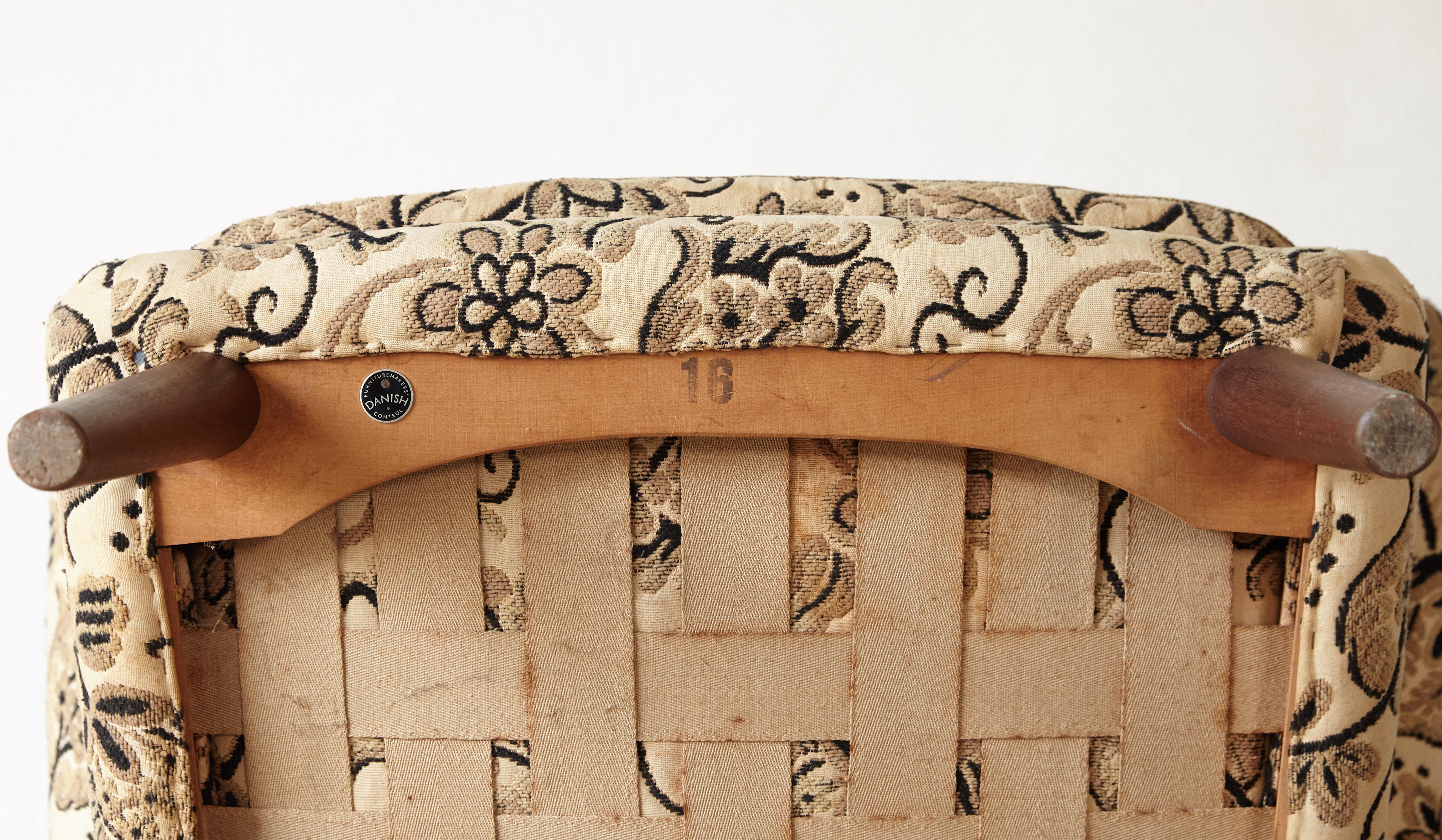 20th Century Pair of Original 1950s Hans Wegner Papa Bear Chairs, Incl. Reupholstery in COM
