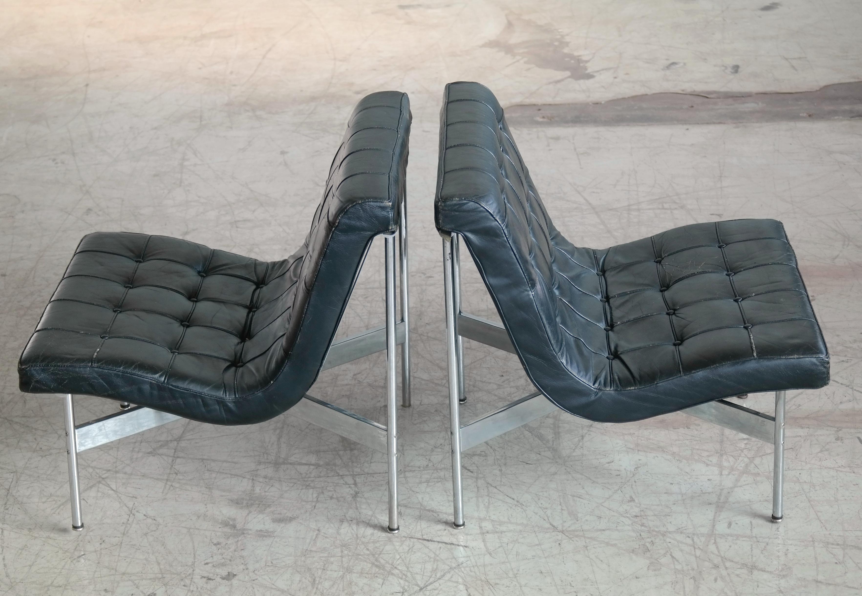 American Pair of Original 1950s New York Lounge Chairs by Katavolos, Littell and Kelley For Sale