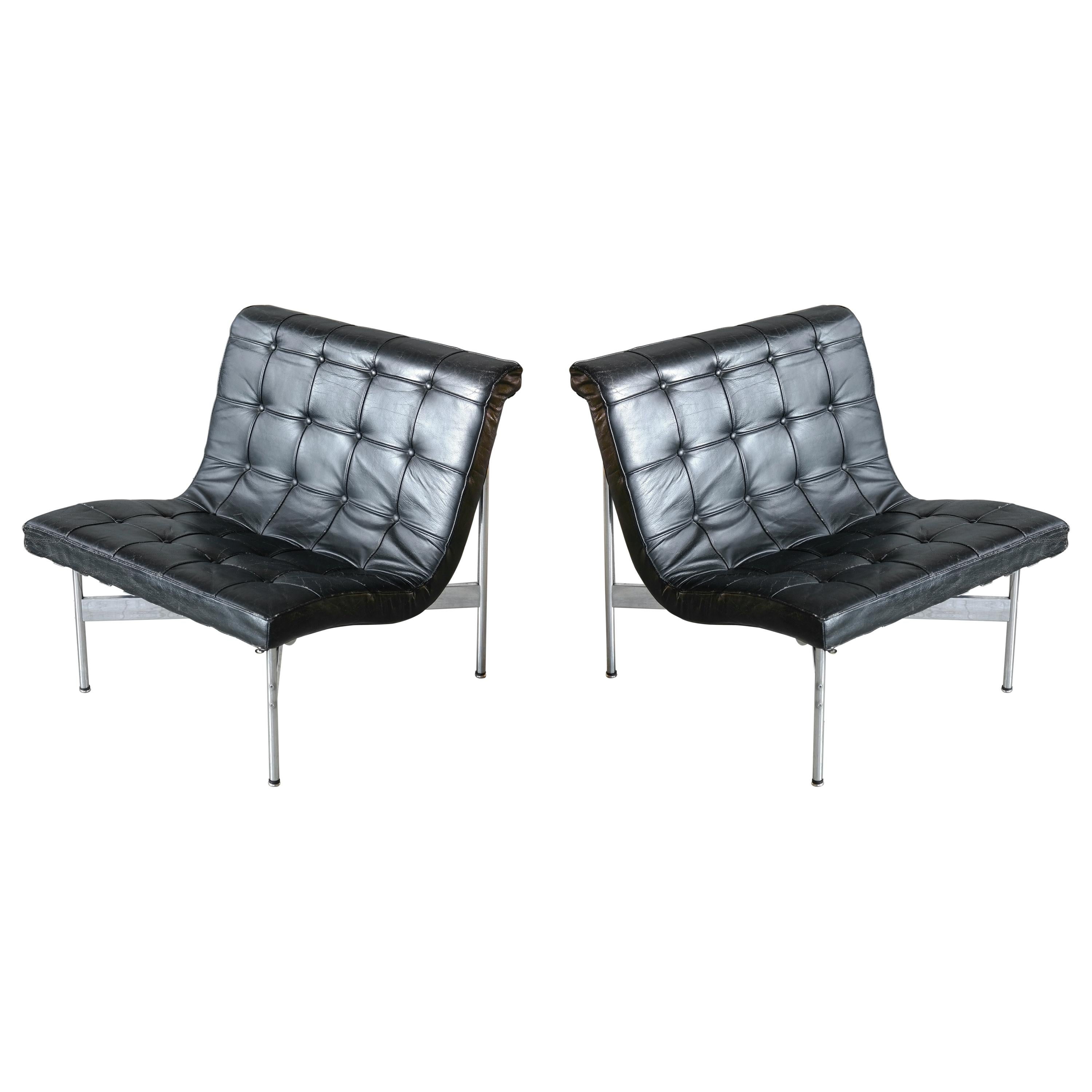 Pair of Original 1950s New York Lounge Chairs by Katavolos, Littell and Kelley For Sale