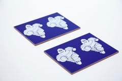 Pair of Original 1960s Blue Michelin Tiles