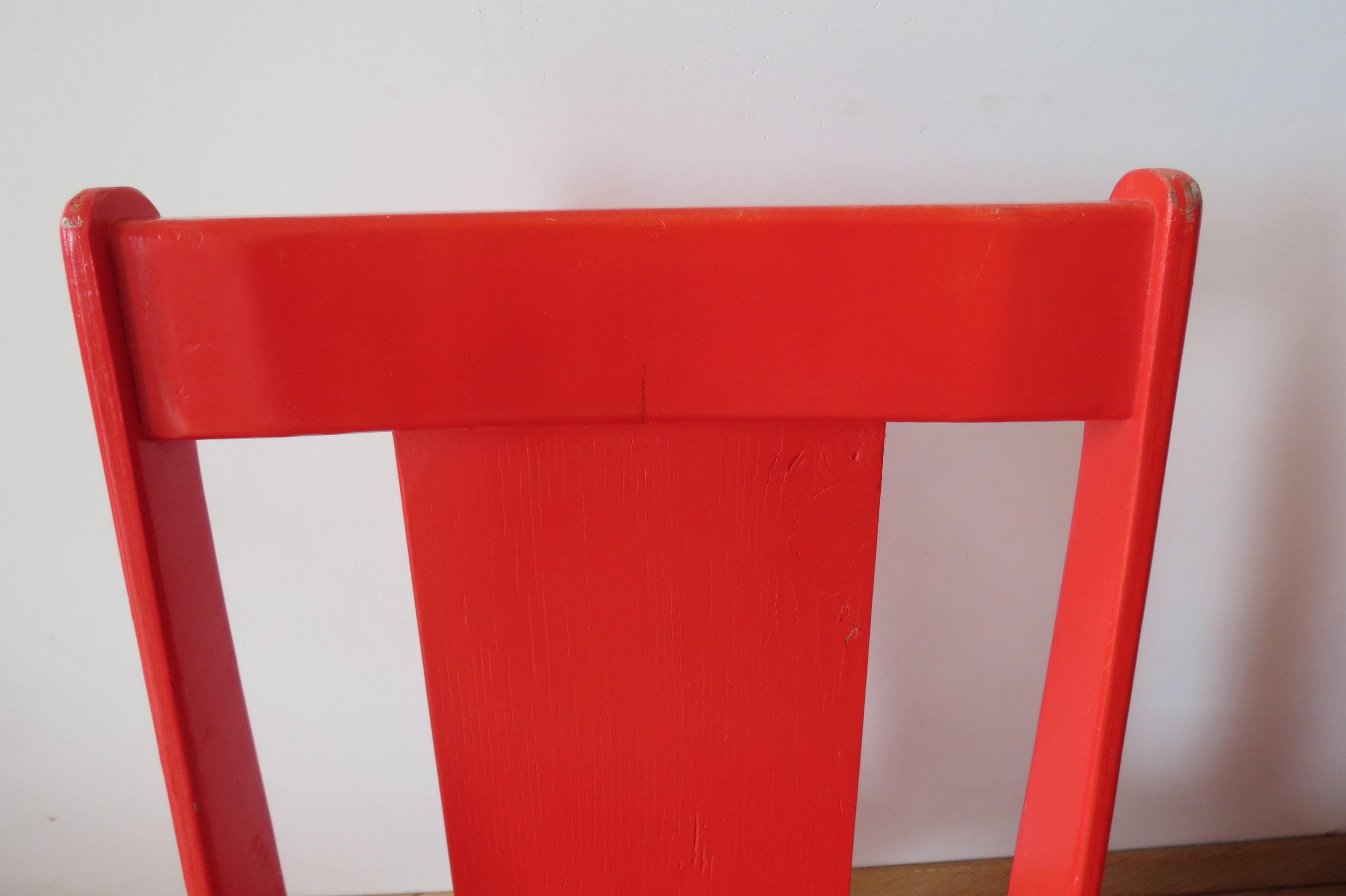 Pair of Original 1960s Red Childrens Chairs 2