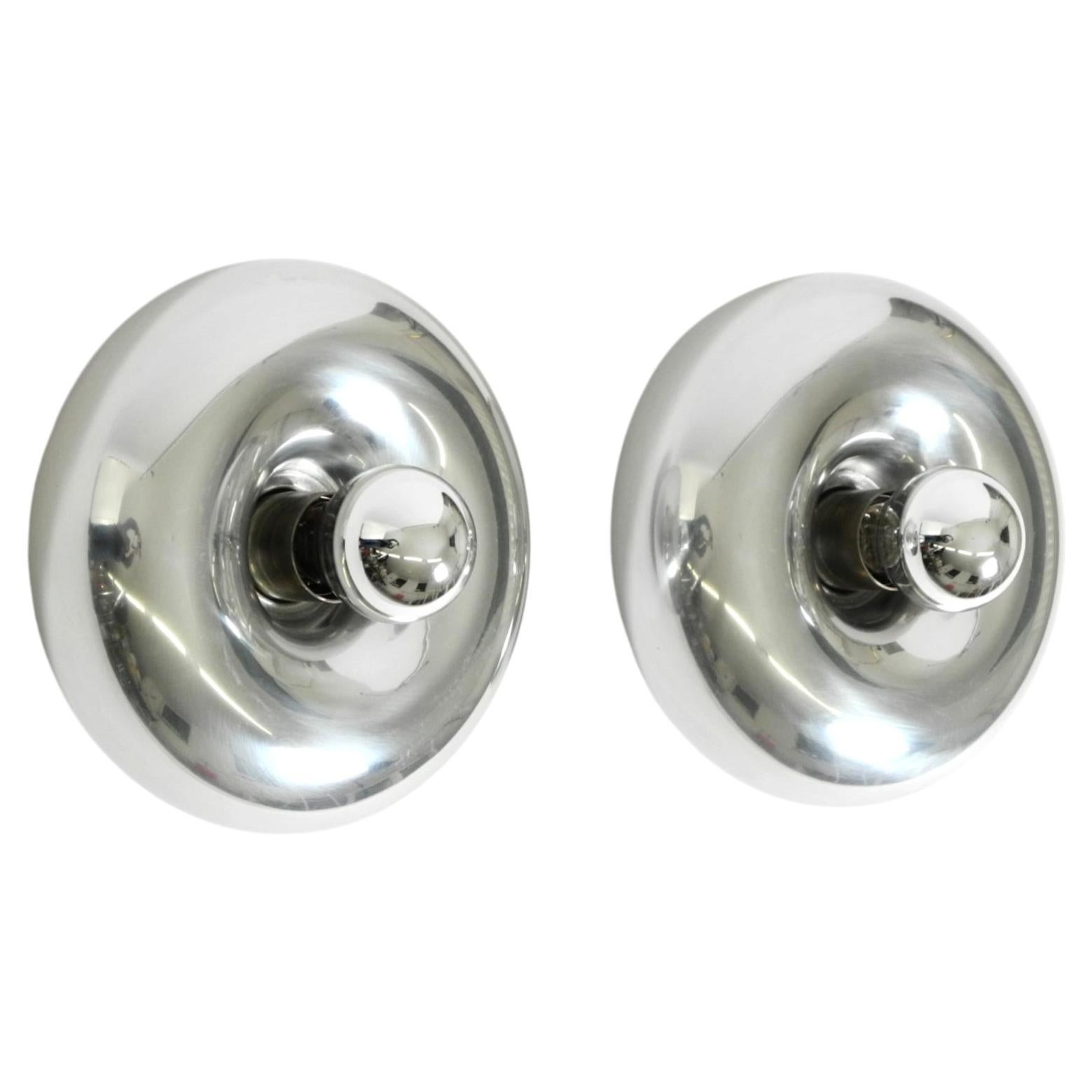 Pre-owned M Design Pair Of Original 1960s Space Age Wall Lamps By Ingo Maurer, Model Pox In Transparent