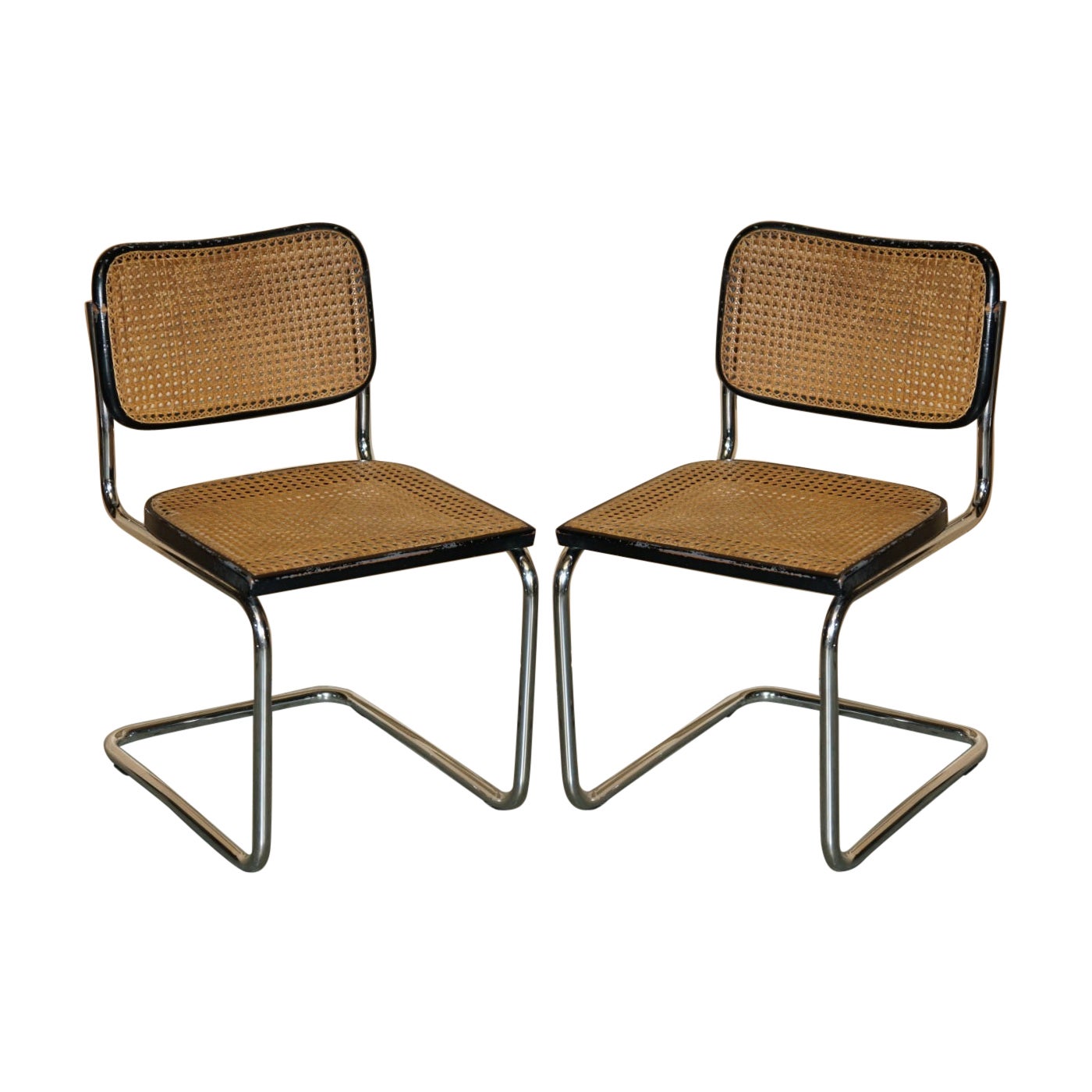PAAR ORIGINAL 1968 GAVINA KNOLL STAMPED MARCEL BREUER CESCA KNOLL B32 CHAiRS im Angebot