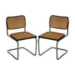 PAIR OF ORIGINAL 1968 GAVINA KNOLL STAMPED MARCEL BREUER CESCA KNOLL B32 CHAiRS