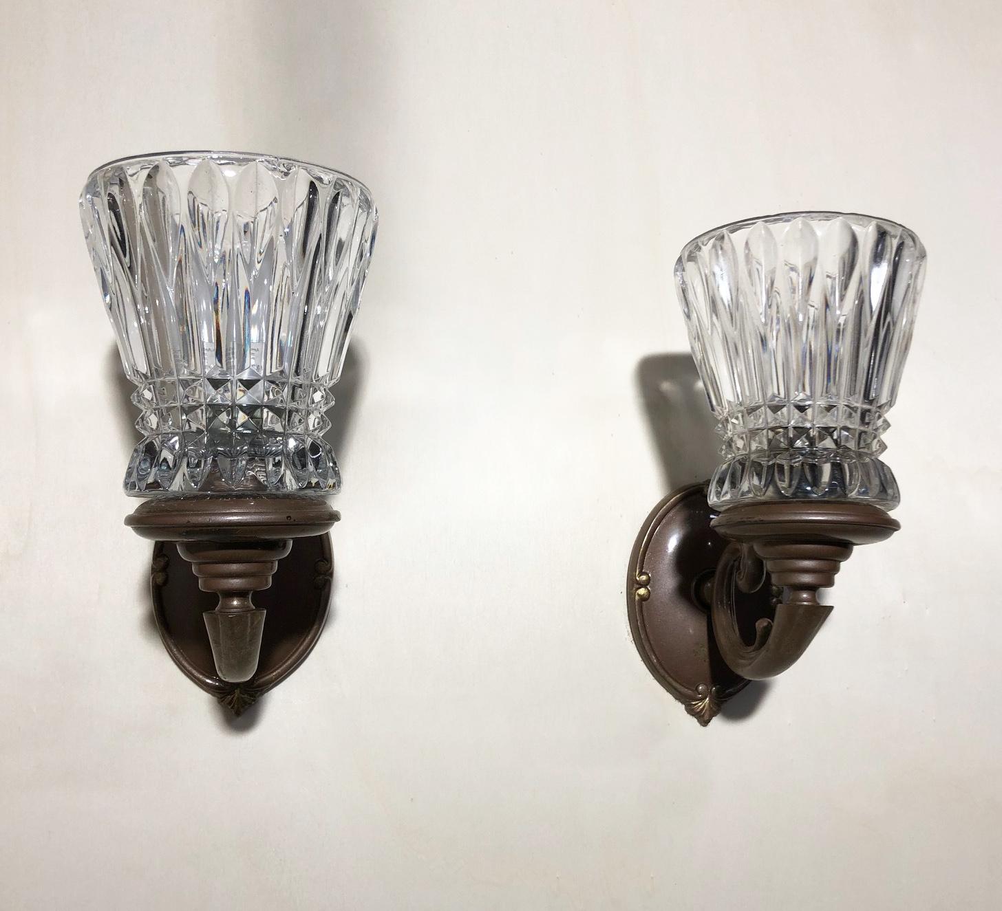 Pair of Original 1970s Italian Brass Wall Lamps, Bronzed Color 5