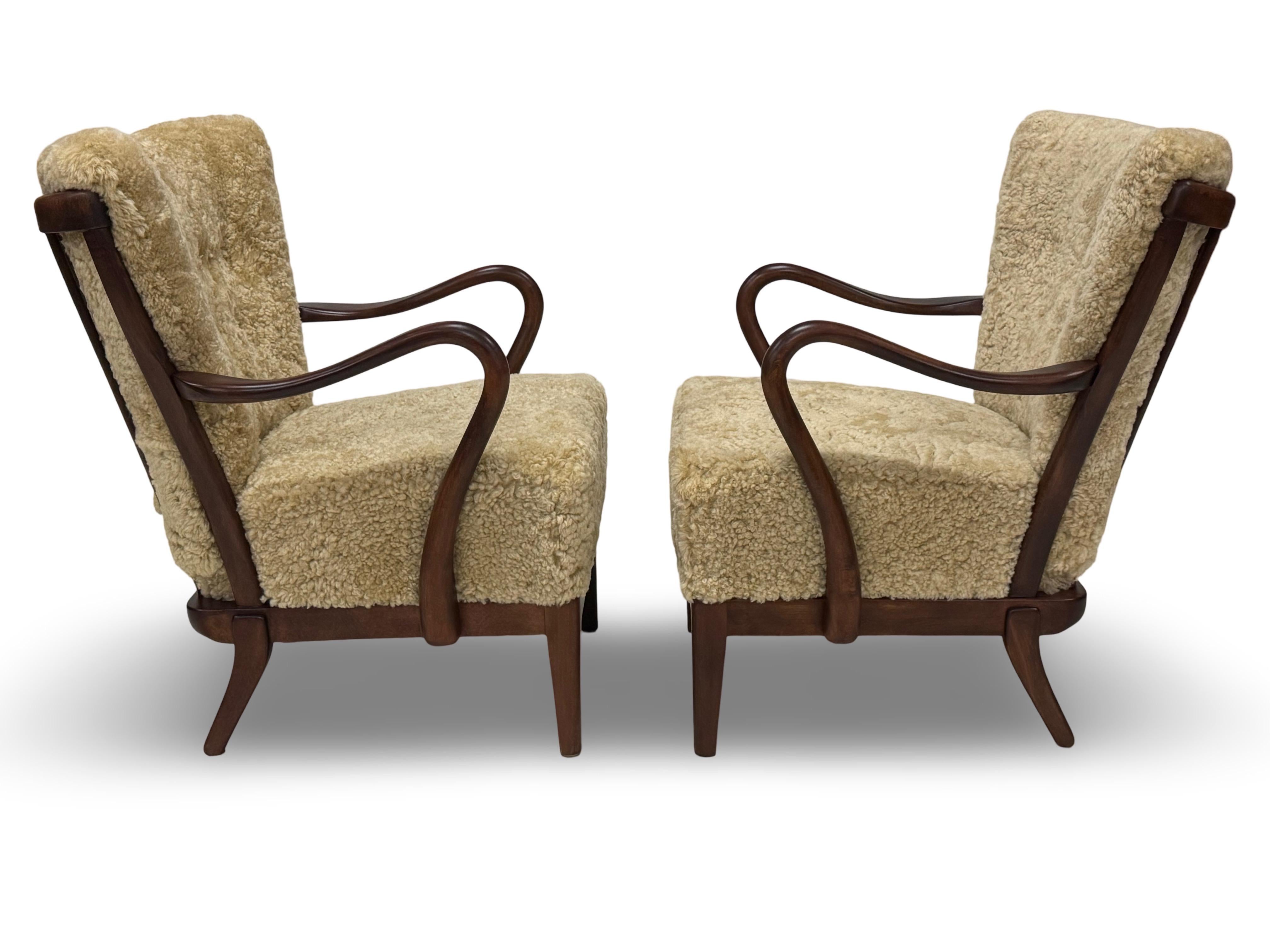 Paar originale Alfred Christensen, Slagelse Møbelværk, Loungesessel im Angebot 3