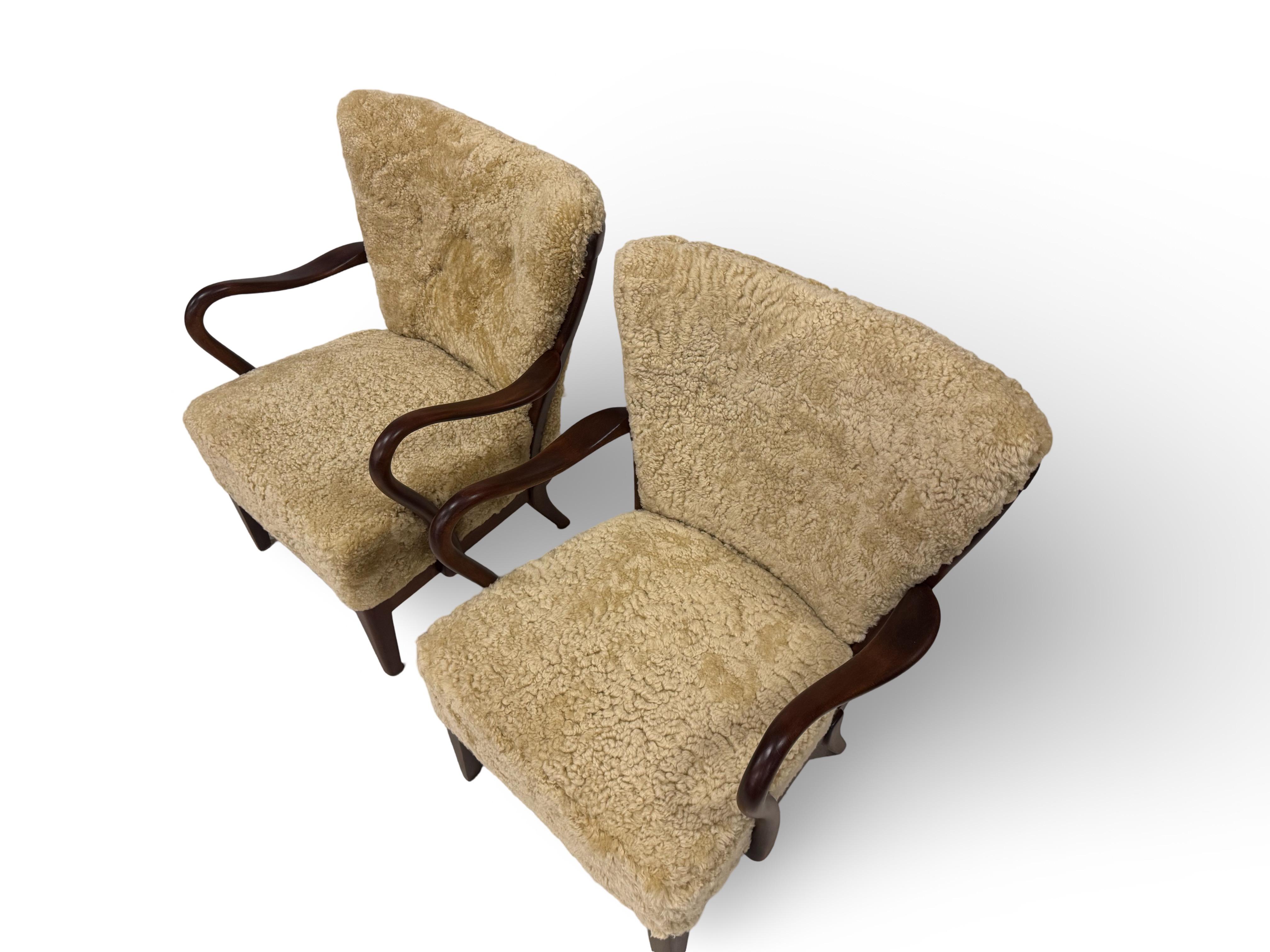 Paar originale Alfred Christensen, Slagelse Møbelværk, Loungesessel im Angebot 1