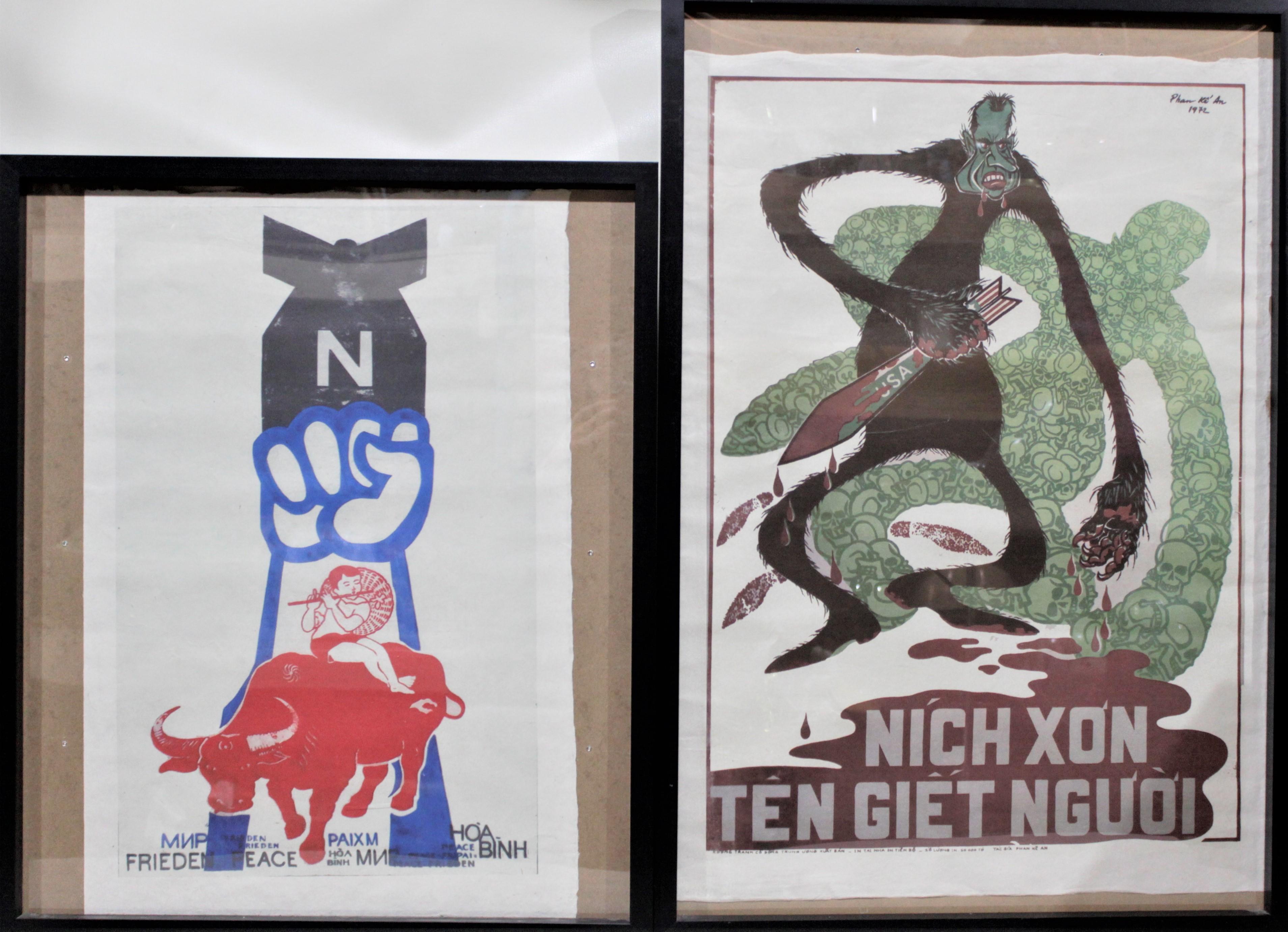 Zwei originale Anti-Vietnamkrieg- und Anti-Präsident Nixon-Plakate auf schwerem Papier im Angebot 4