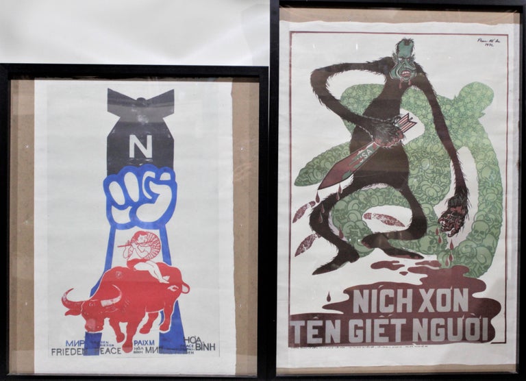 Pair of Original Anti-Vietnam War & Anti-President Nixon Posters on Heavy Paper For Sale 4