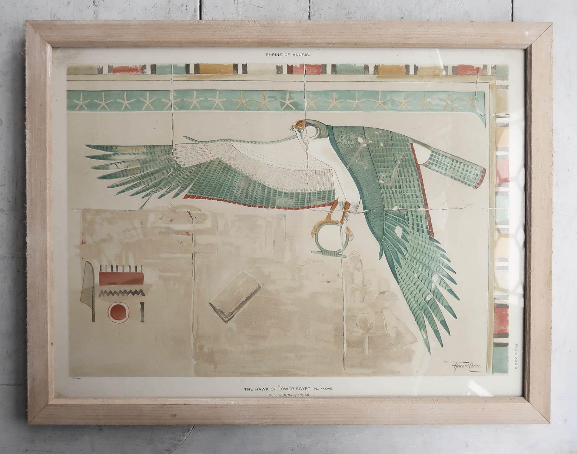 Other Pair of Original Antique Prints of Ancient Egyptian Wall Paintings, 1896 For Sale