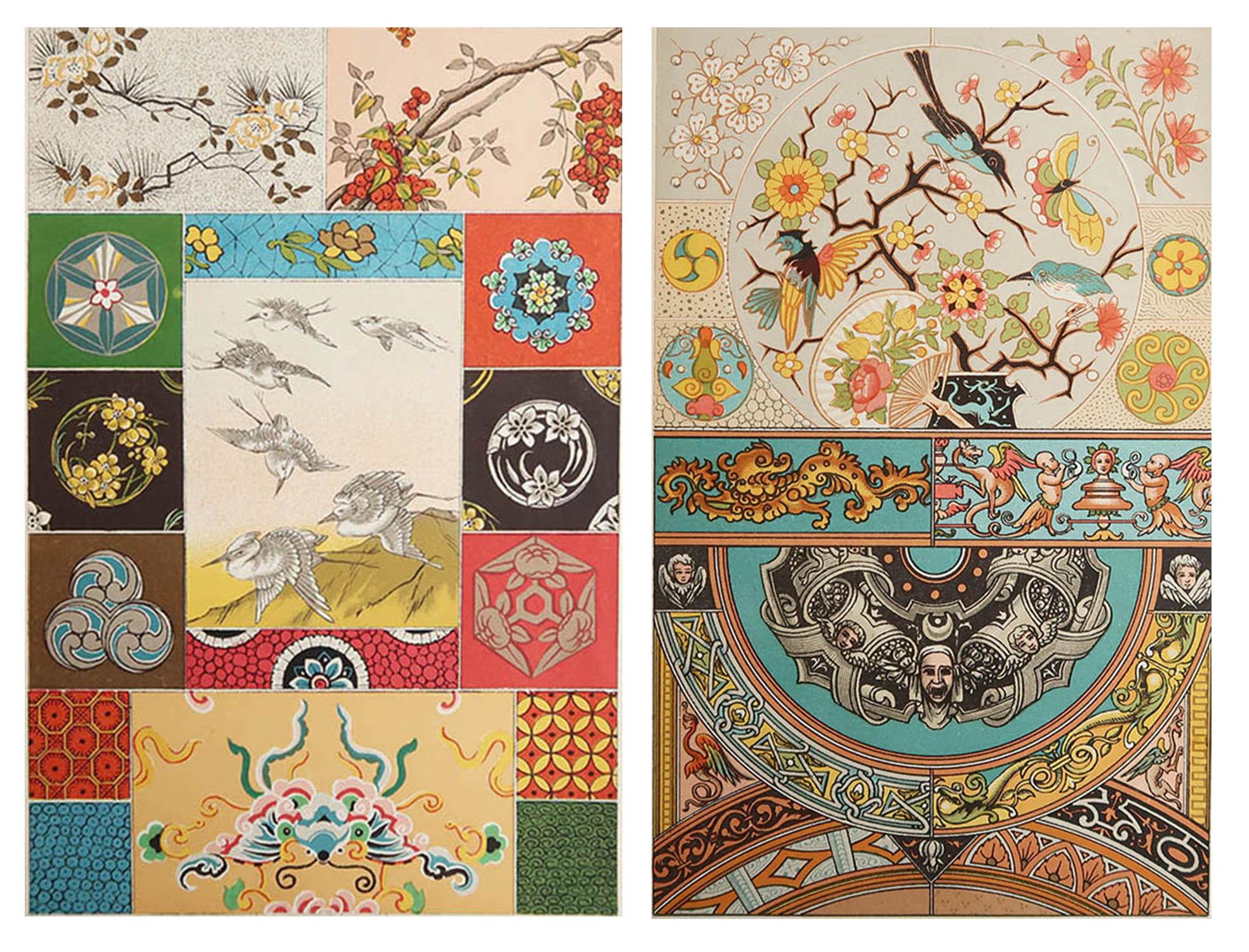 Wonderful prints of Decorative Art, mainly Japonisme

Chromo-lithographs

Published by W.Mackenzie. C.1880

Original colour

Unframed.

Free shipping.








