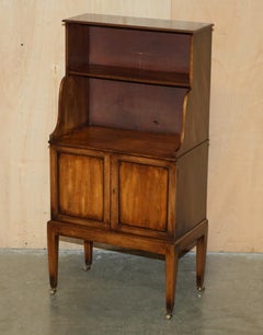 PAIR OF ORIGINAL ANTIQUE REGENCY CiRCA 1815 DWARF OPEN WATERFALL BOOKCASES