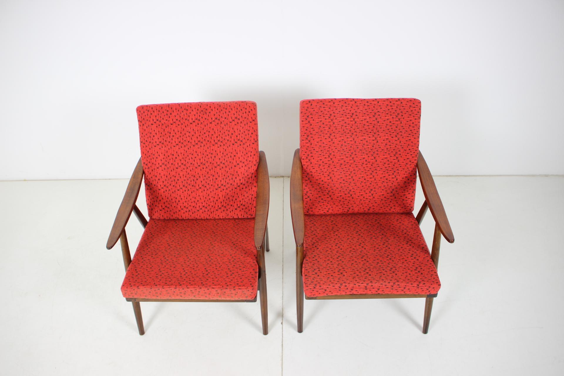 Mid-Century Modern Pair of Original Armchairs/ Ton, 1960's For Sale