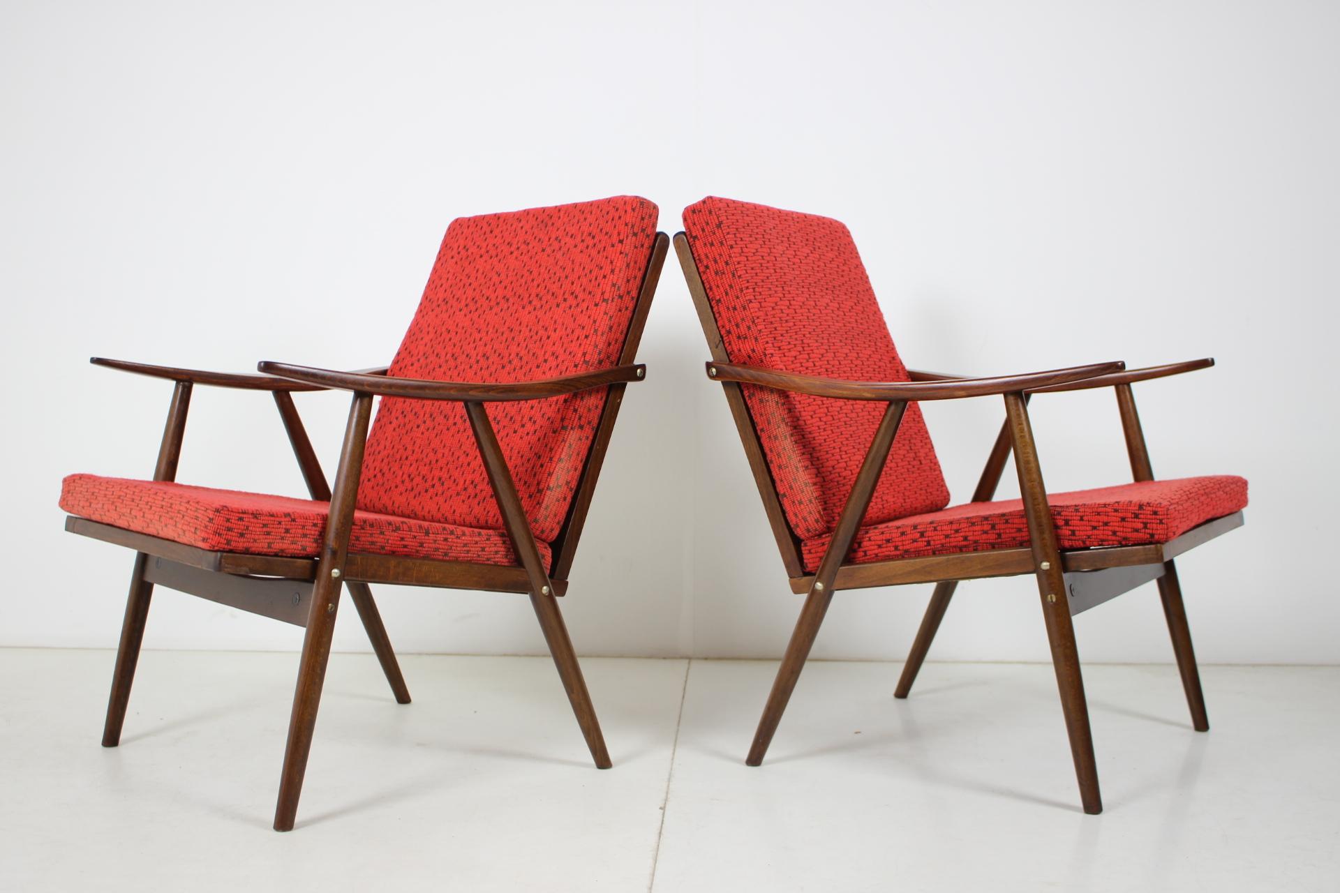 Czech Pair of Original Armchairs/ Ton, 1960's For Sale