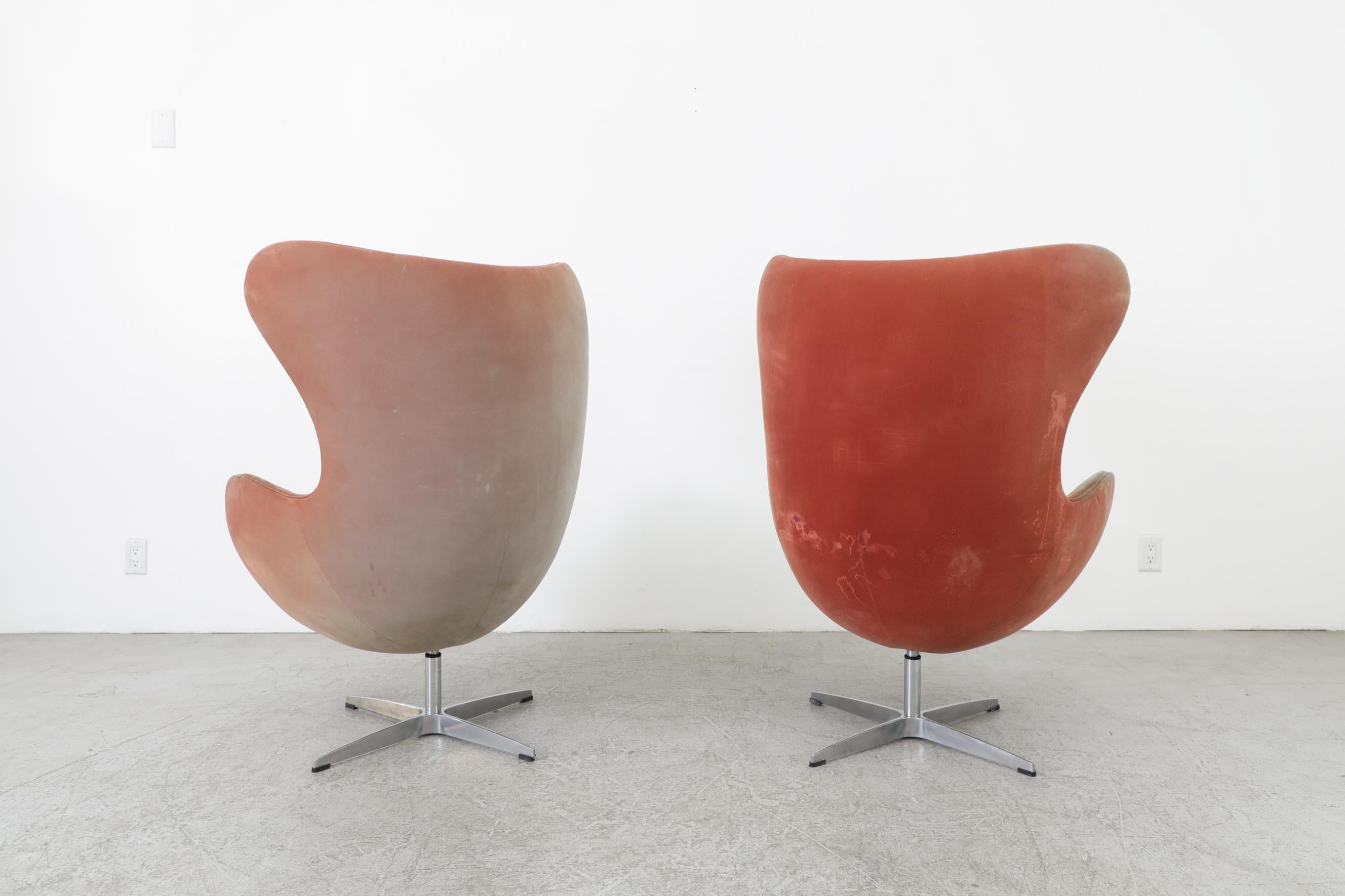 Chrome Pair of Original Arne Jacobsen (attributed) Egg Chairs, 1958