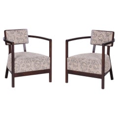 Pair of Original Art Deco Armchairs, by H. Kučerová-Záveská, Beech, Czech, 1980s