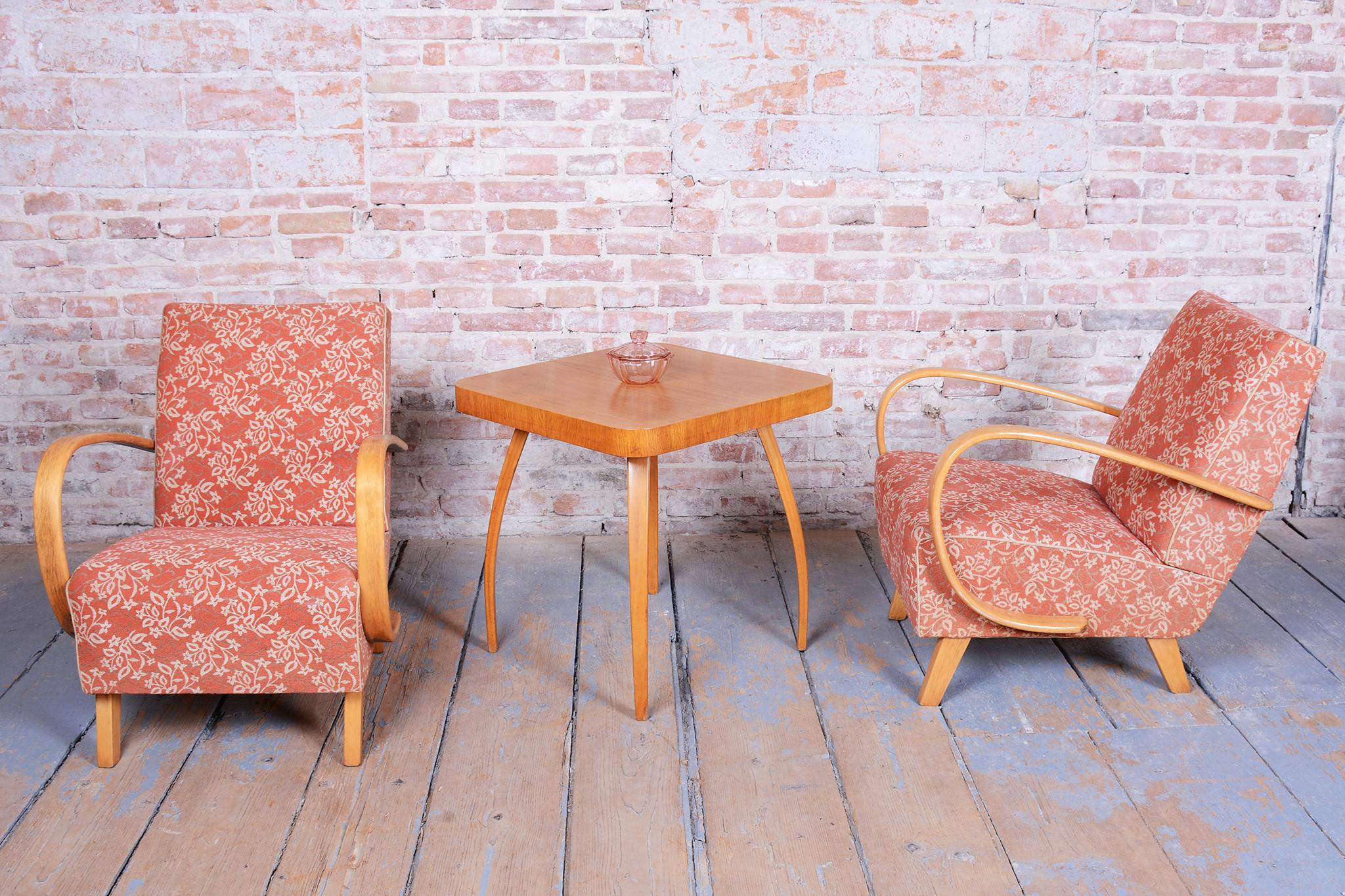 Pareja de sillones art déco originales, de J. Halabala para UP Závody, República Checa, años 30 en venta 8