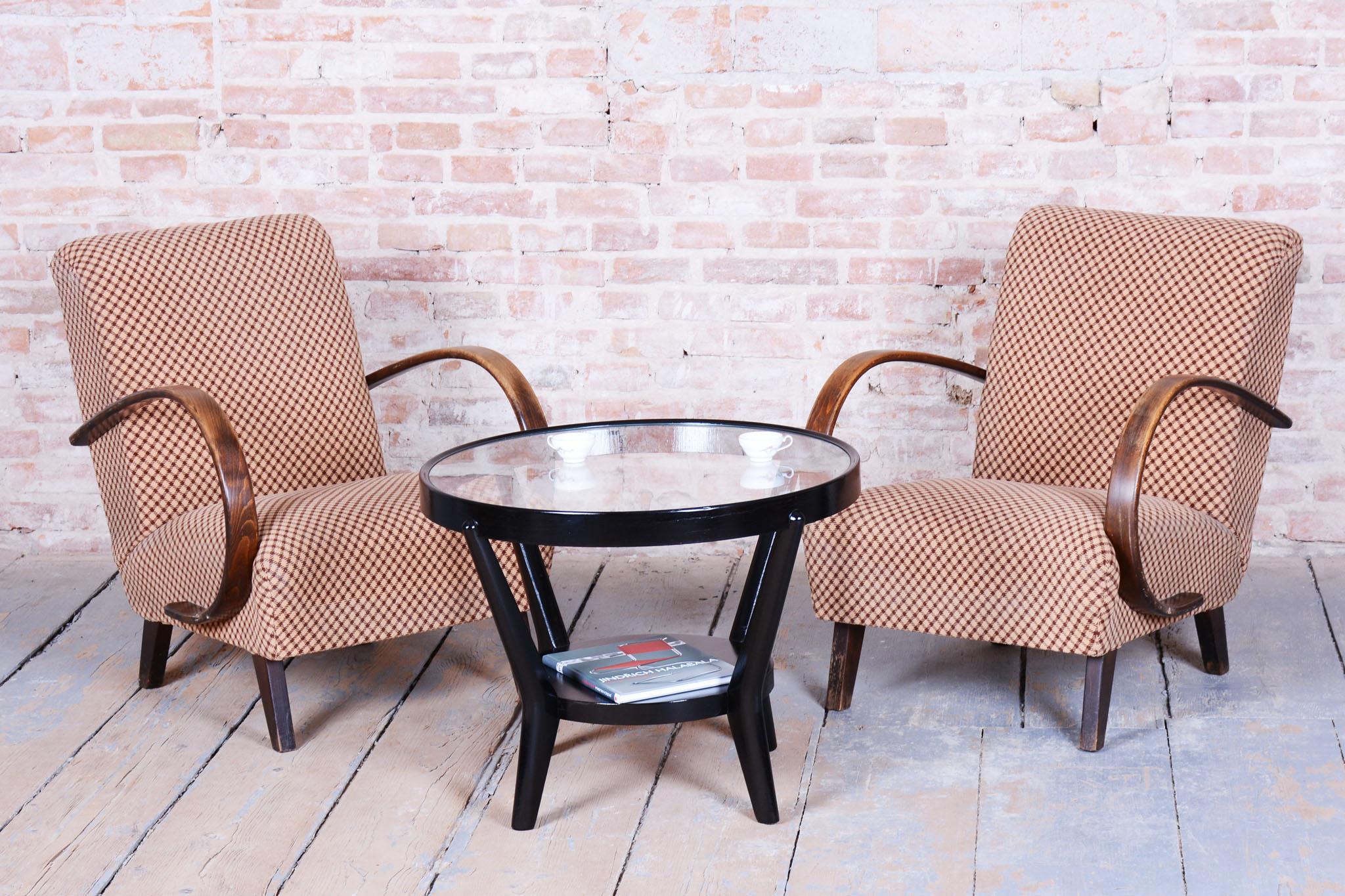 Tchèque Paire de fauteuils Art déco originaux, par J. Halabala pour UP Závody, République tchèque, années 1930 en vente