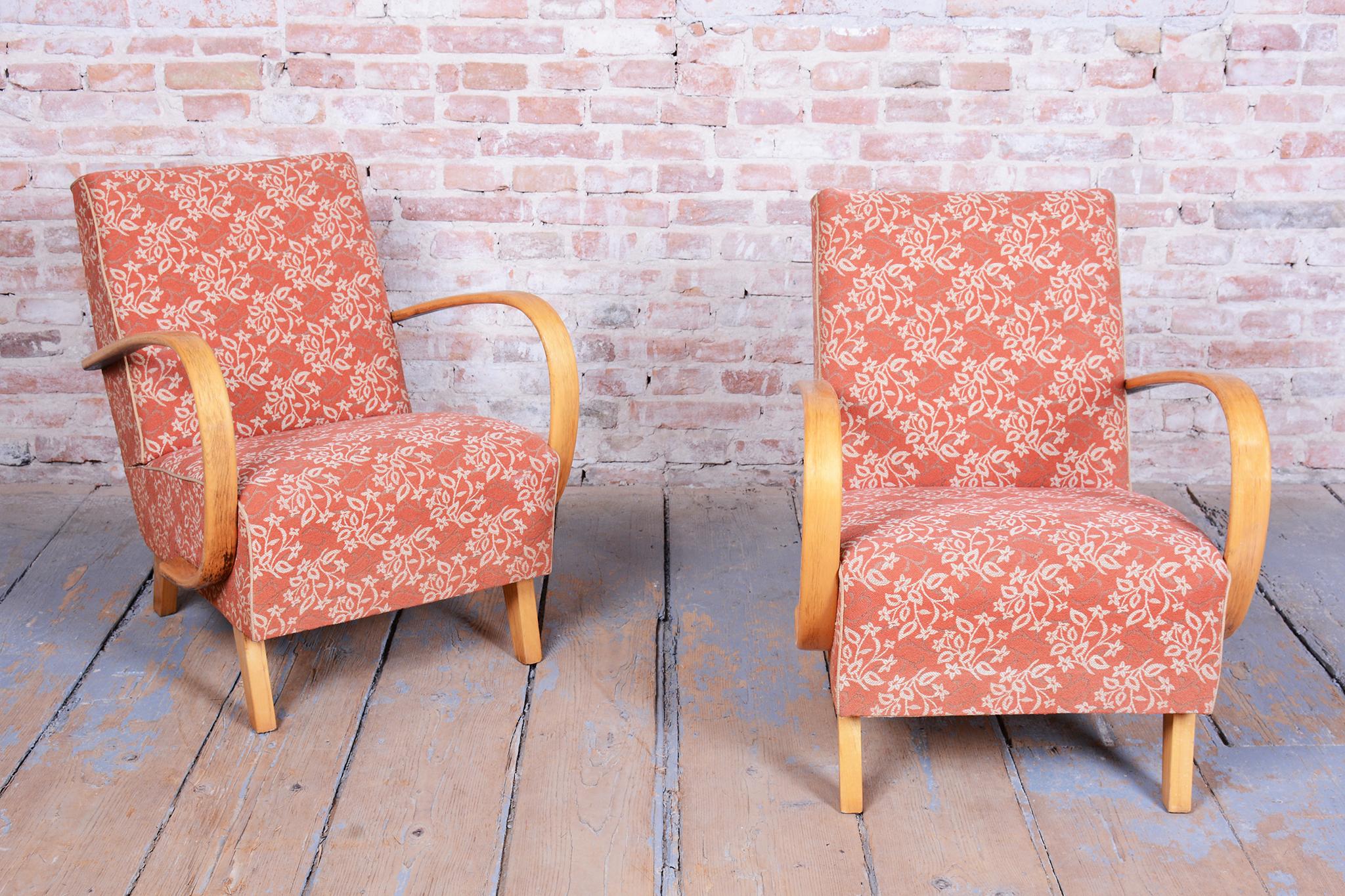 Pareja de sillones art déco originales, de J. Halabala para UP Závody, República Checa, años 30 Checo en venta