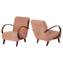 Pair of Original Art Deco Armchairs, by J. Halabala for UP Závody, Czech, 1930s