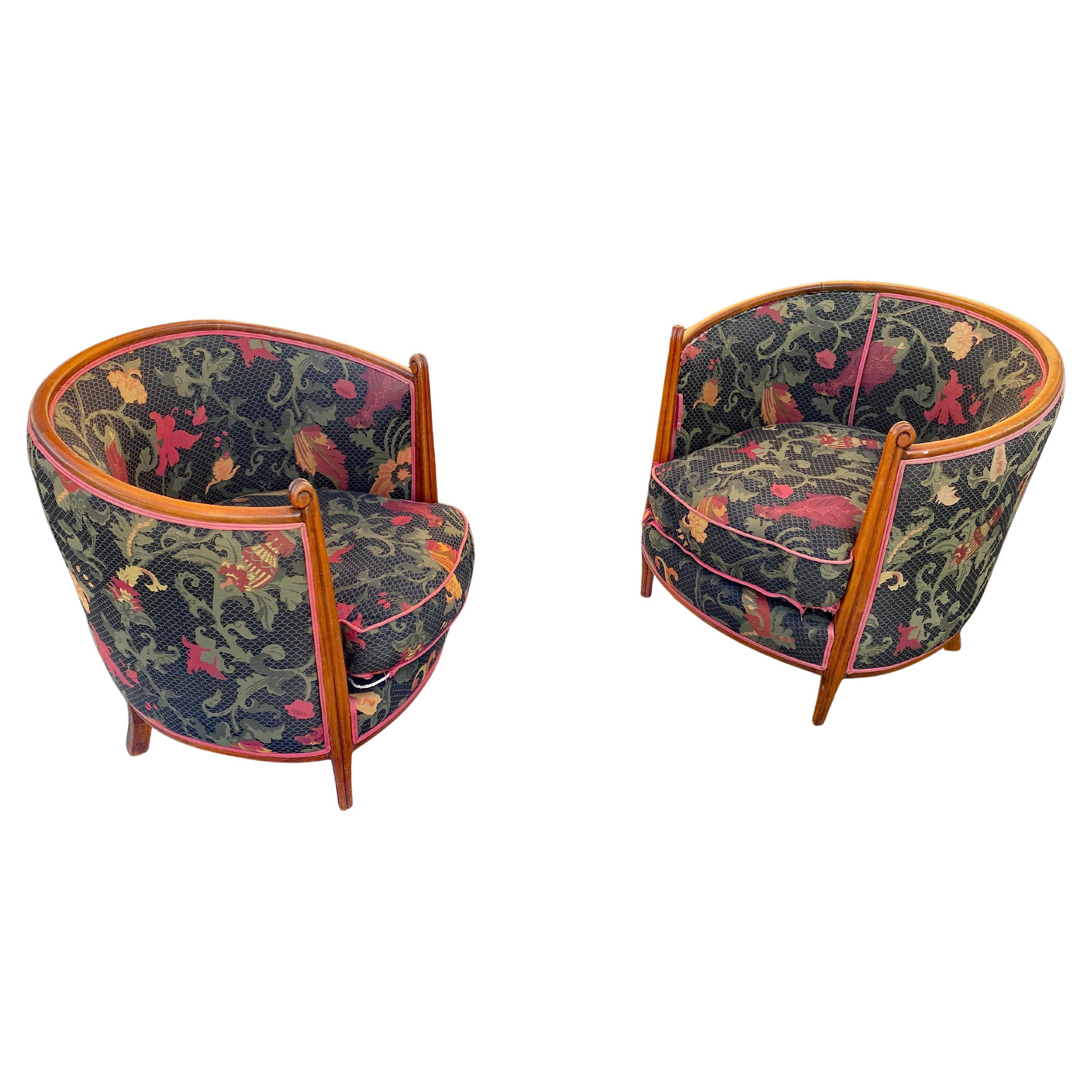 Pair of original Art Deco armchairs circa 1920/1930