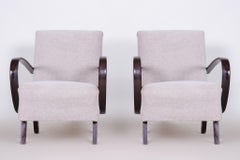 Pair of Original Art Deco Armchairs, Model C, by J. Halabala, Czech, 1930s