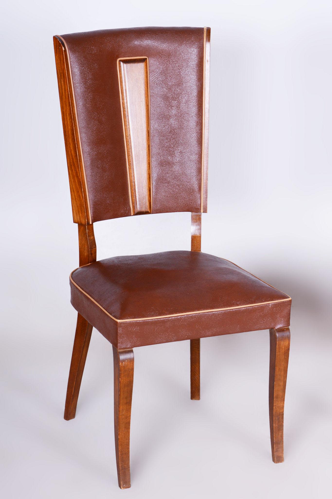 Original Art-Déco-Stühle von Jules Leleu, Buche, Frankreich, 1920er Jahre, Paar (Französisch) im Angebot