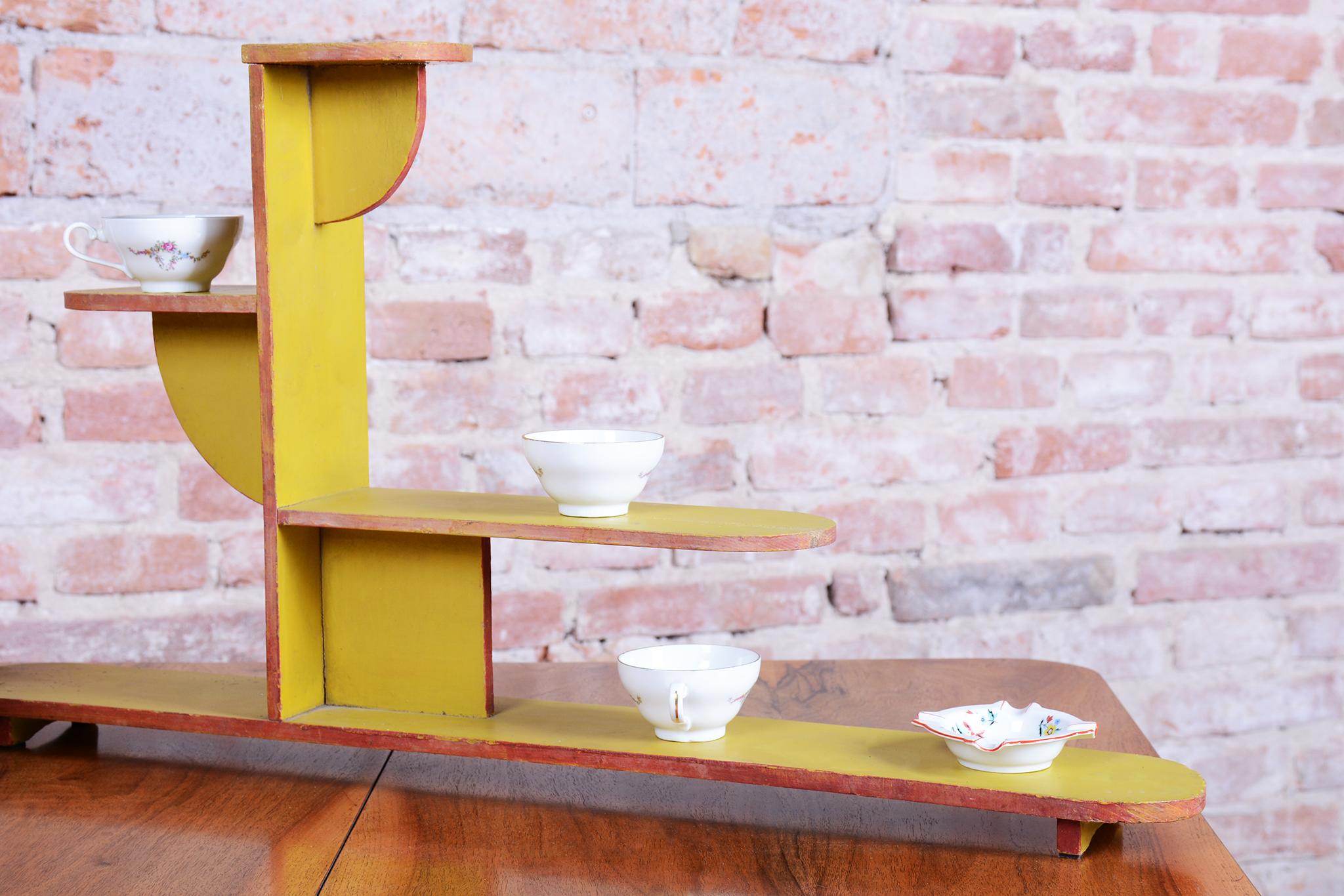 Paire de porte-fleurs originaux Art déco, Wood Wood laqué, Tchèque, années 1930 en vente 10