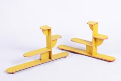 Coppia di portafiori originali Art Déco, legno laccato, Repubblica Ceca, anni '30