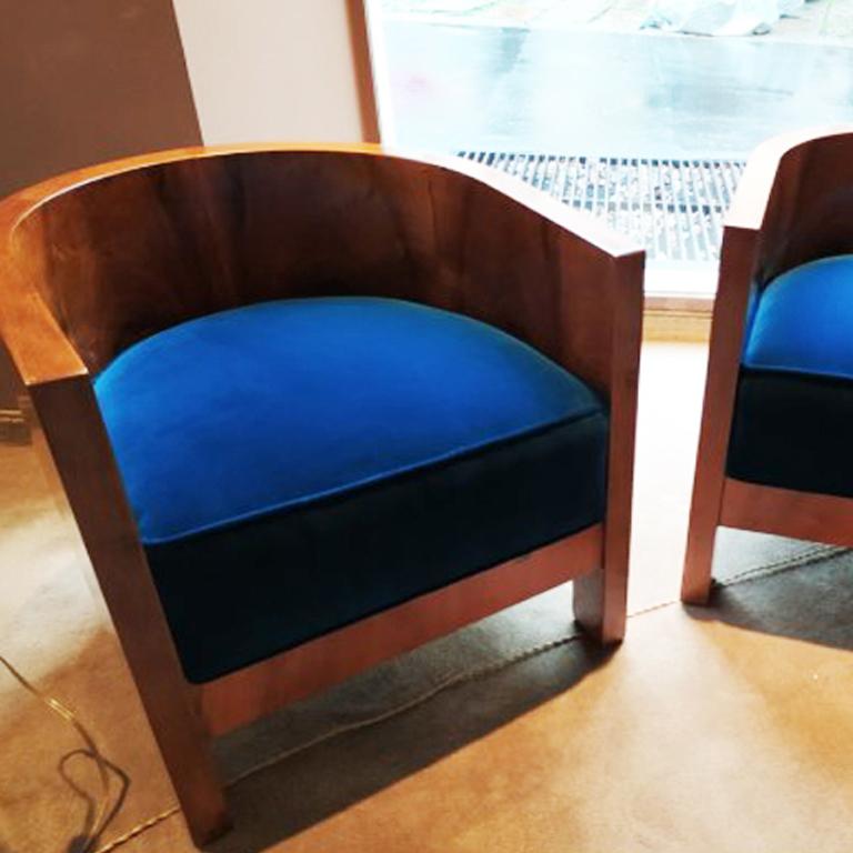 Mid-20th Century Pair of Original Art Deco French Armchairs, 1930s