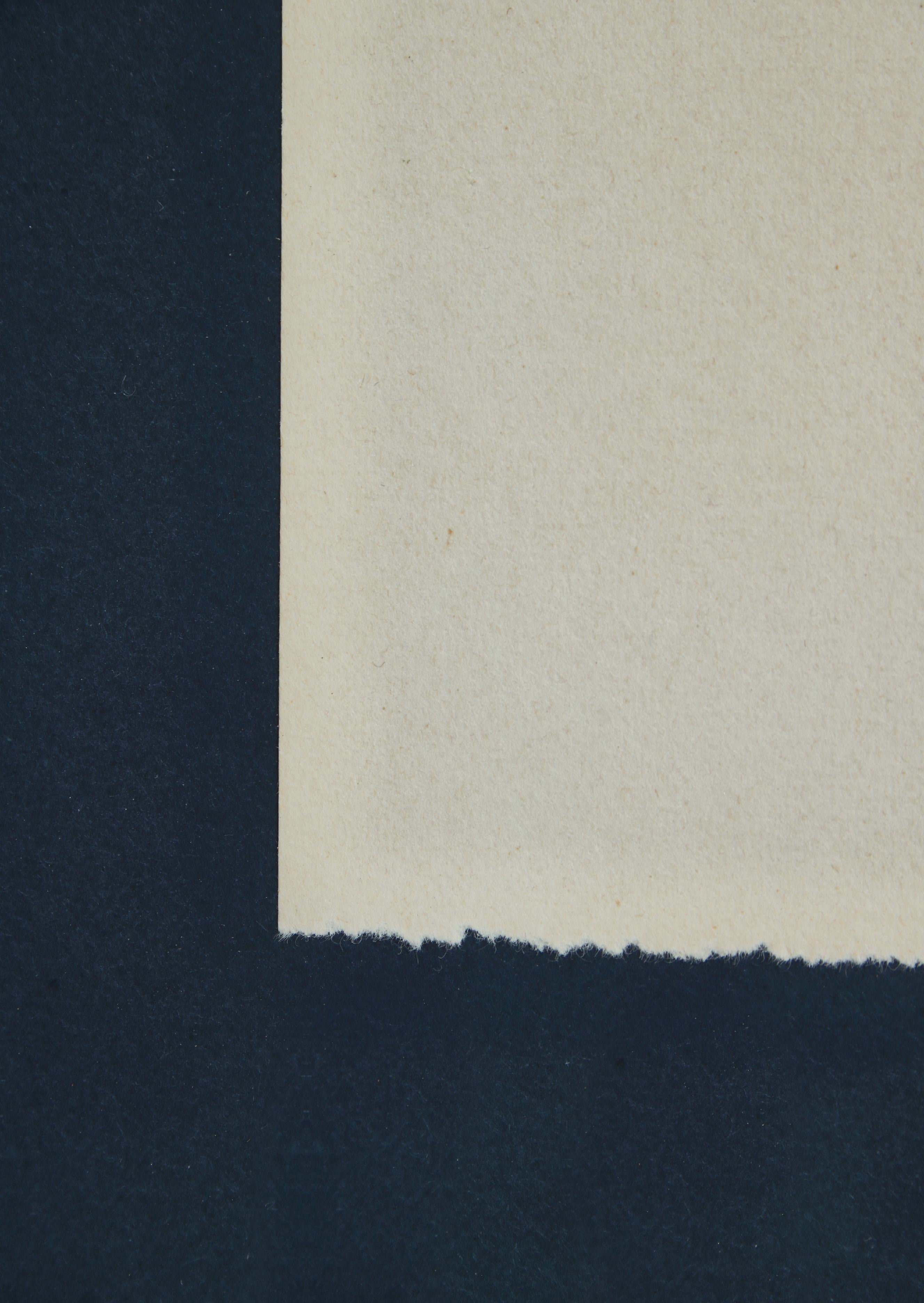 Papier Paire de lithographies originales d'Axel Salto dans des cadres bleus, années 1930 en vente
