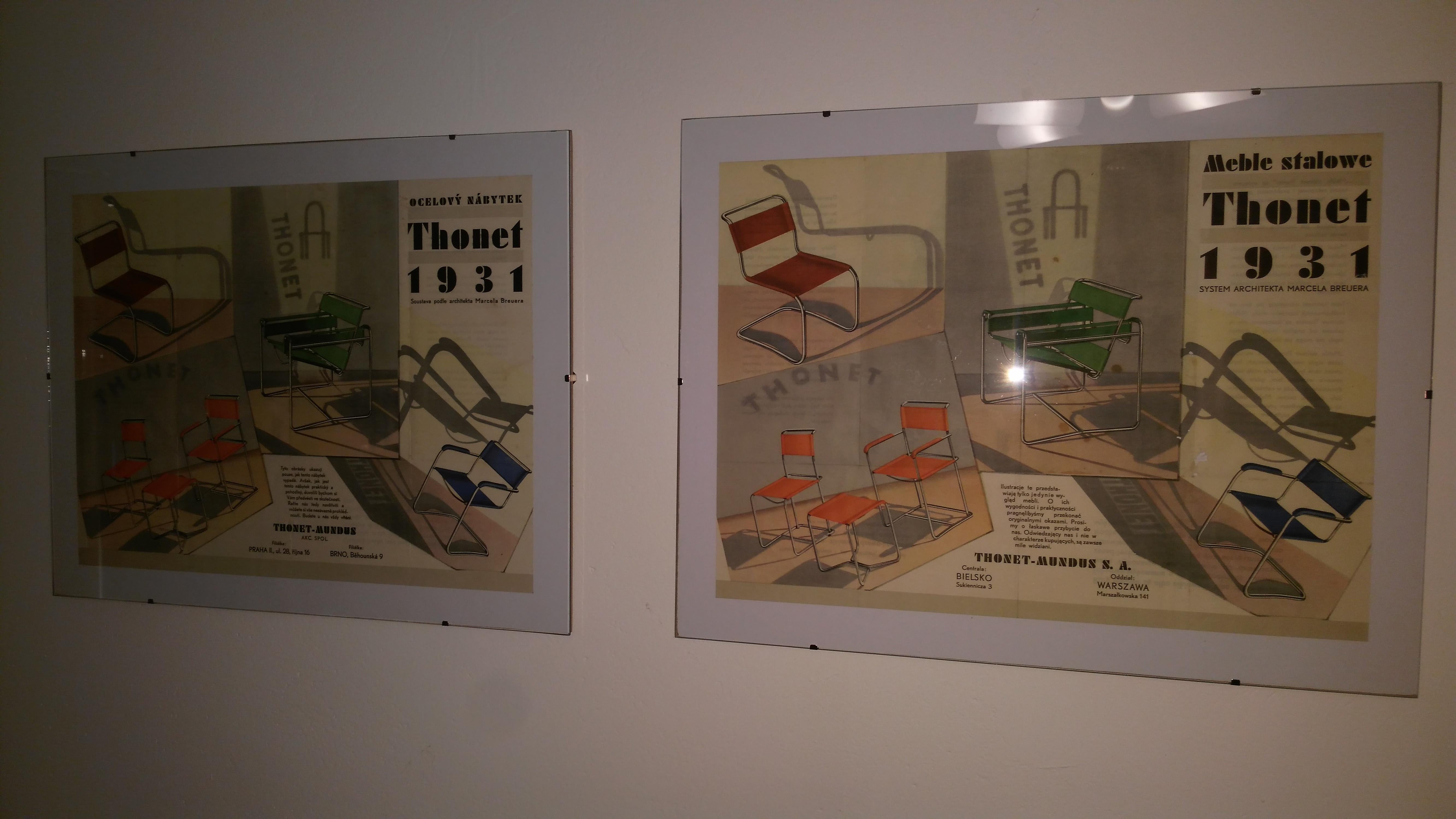 Pair of Original Bauhaus and Extremely Rare Thonet Posters, 1931 In Good Condition In Praha, CZ