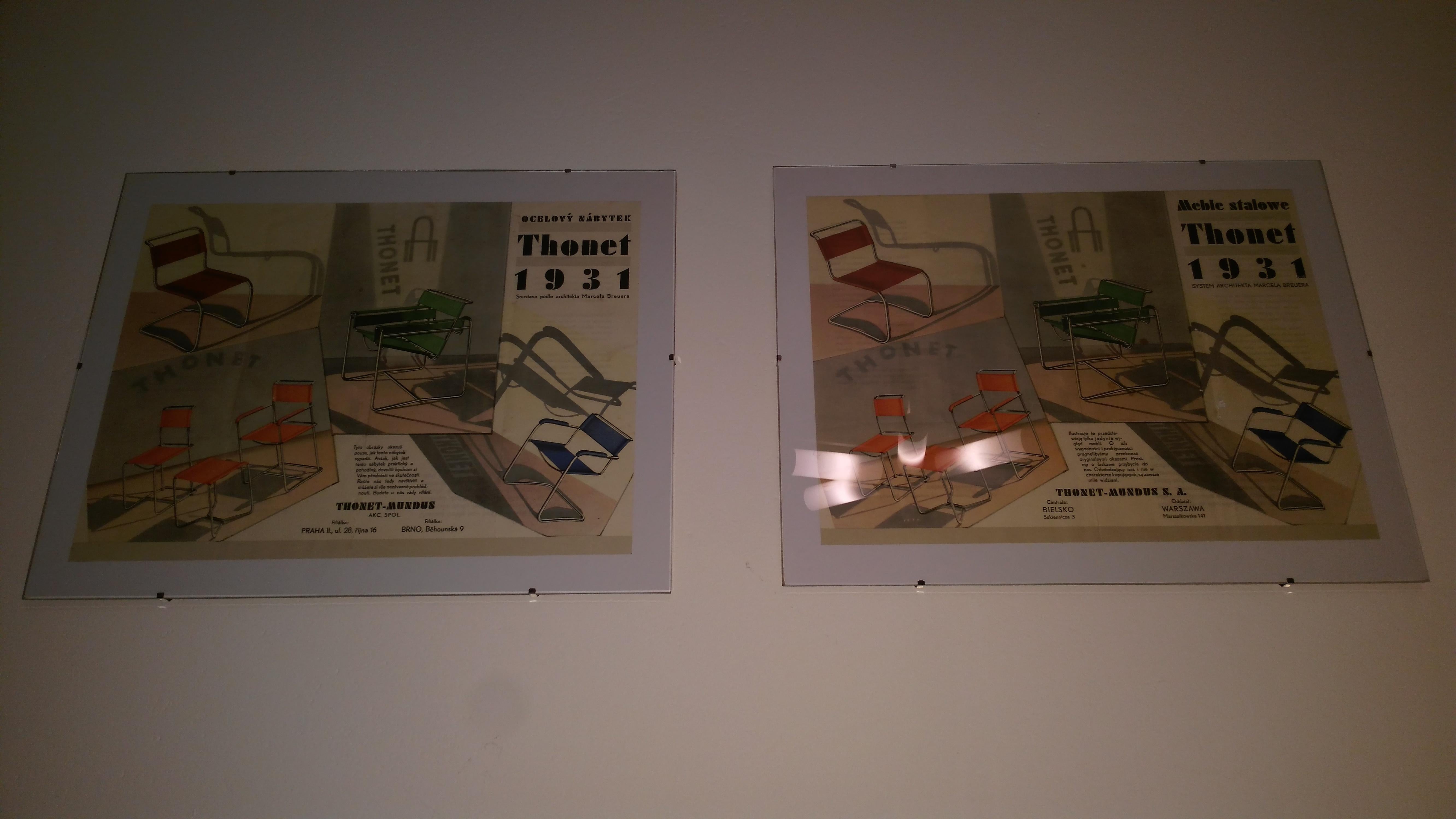 Mid-20th Century Pair of Original Bauhaus and Extremely Rare Thonet Posters, 1931