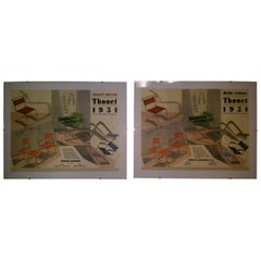 Pair of Original Bauhaus and Extremely Rare Thonet Posters, 1931