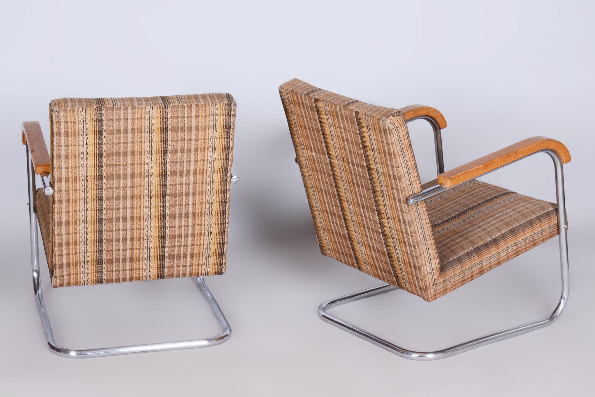 Pair of Original Bauhaus Armchairs, Mücke - Melder, Design: Anton Lorenz, 1930s 3