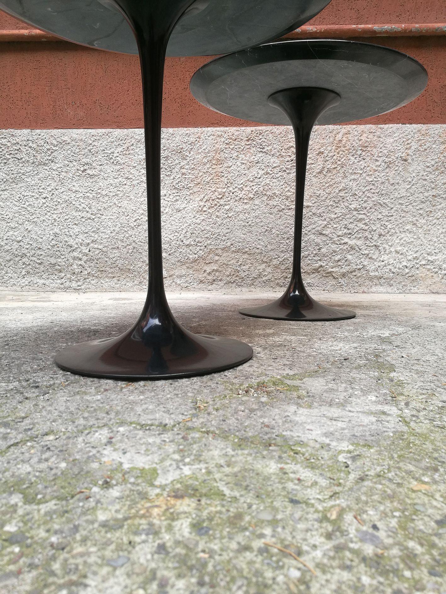 European Original Black Marquinia Side Table Designed by Eero Saarinen for Knoll, 1950s