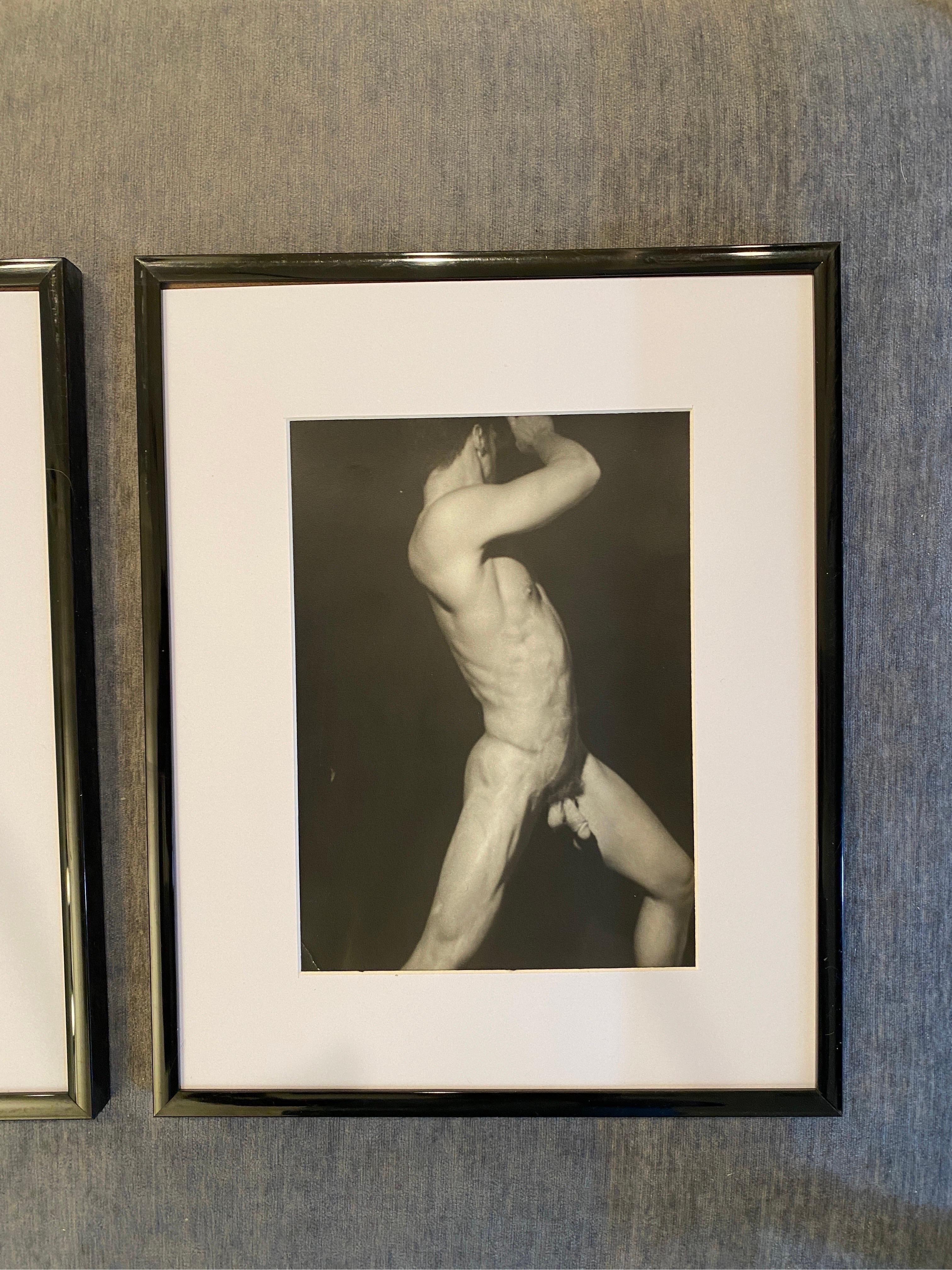 Hand-Crafted Pair of Original B&W Male Nude Silver Gelatin Photographs 1996 by George Machado For Sale