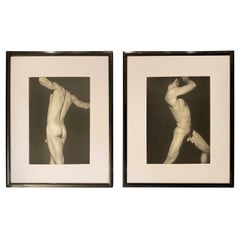 Paire de photographies originales B&W d'hommes nus en gélatine argentique 1996 par George Machado