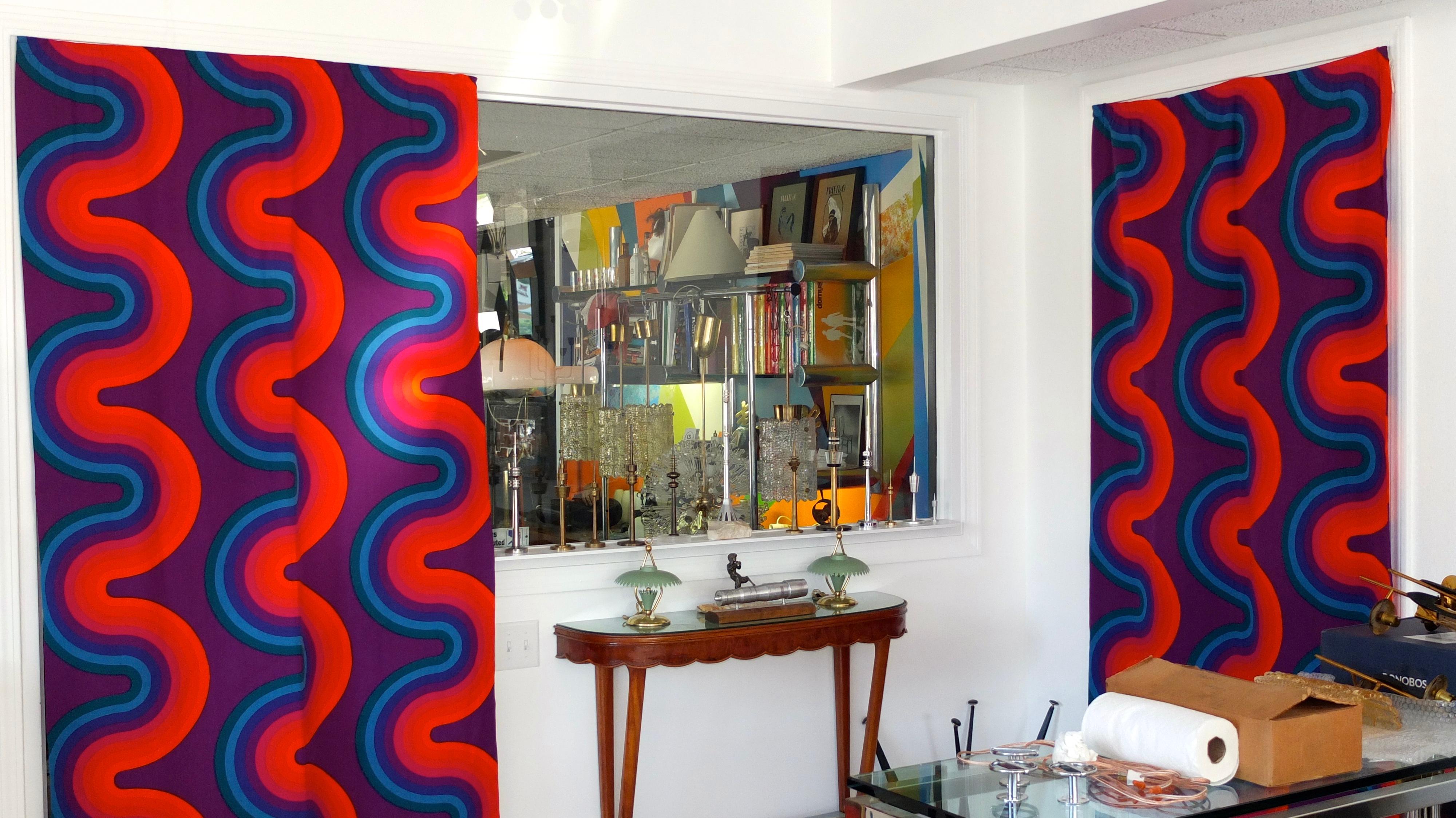 Woven Verner Panton Pair of Original Curtain Panels For Mira-X