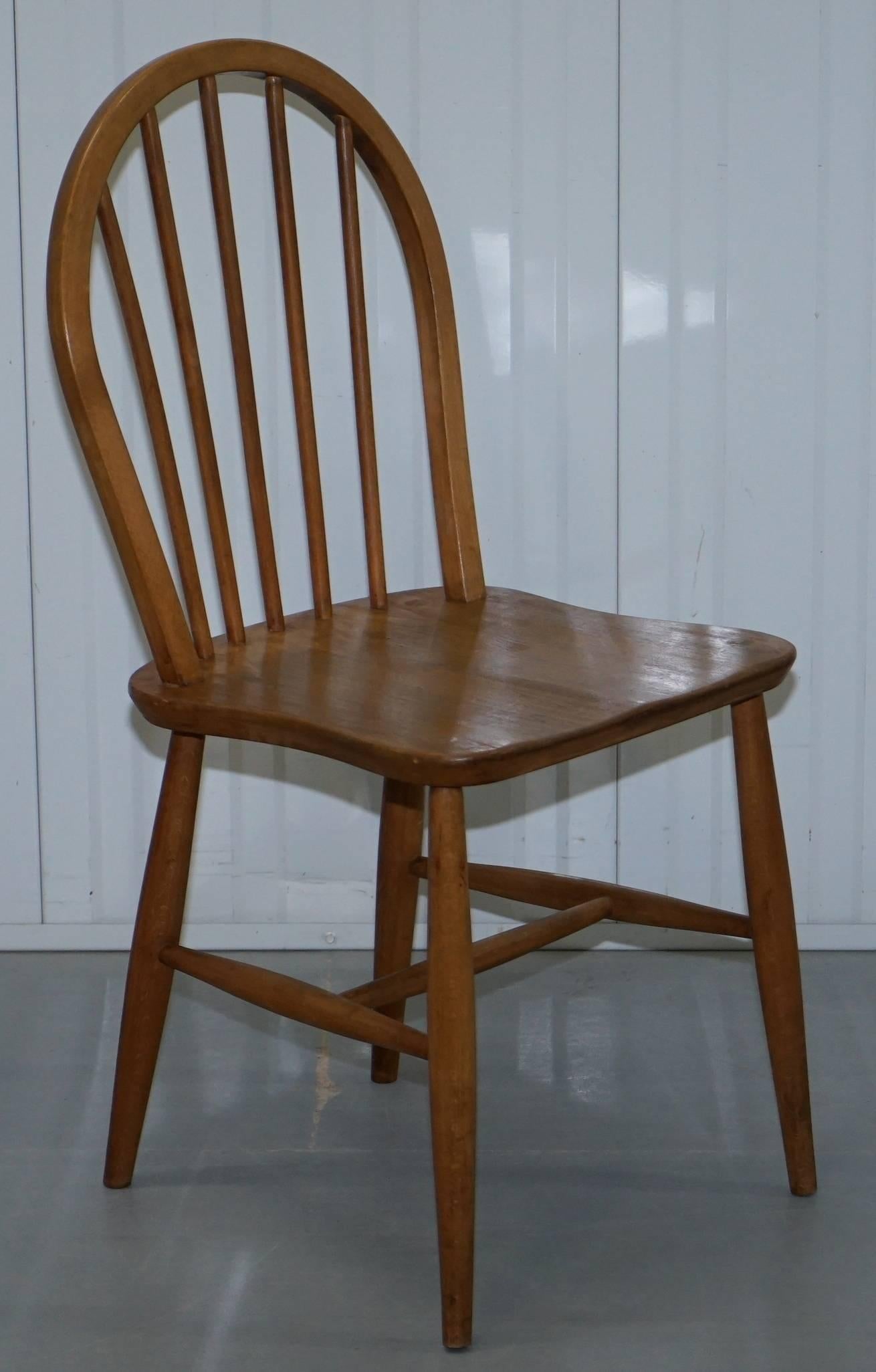 Pair of Original Ercol Productions Windsor Dining Chairs Spindle 1