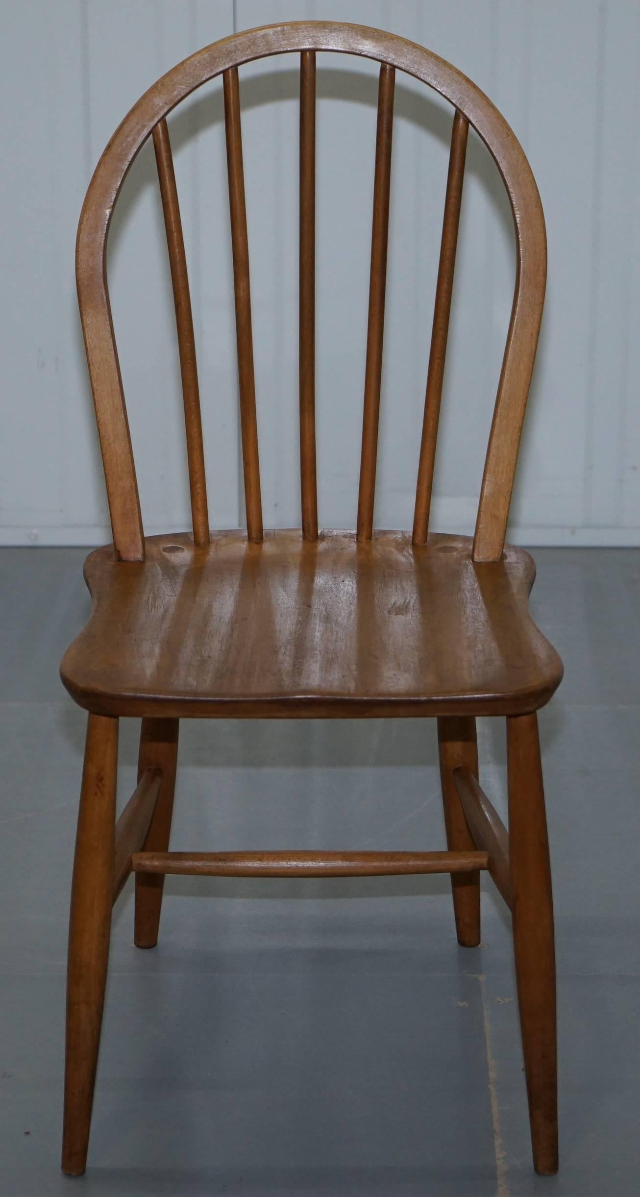 Pair of Original Ercol Productions Windsor Dining Chairs Spindle 2