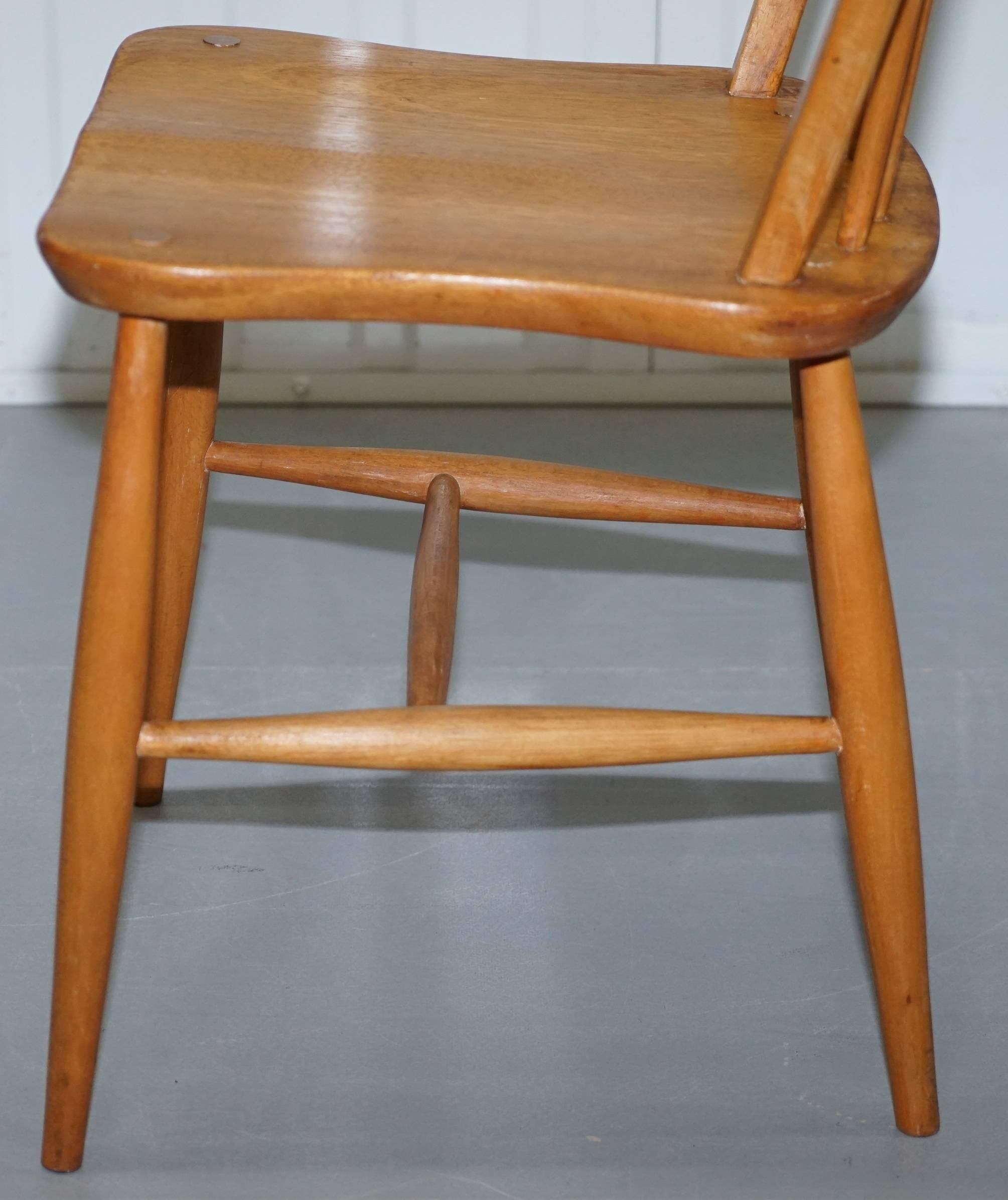 20th Century Pair of Original Ercol Productions Windsor Dining Chairs Spindle