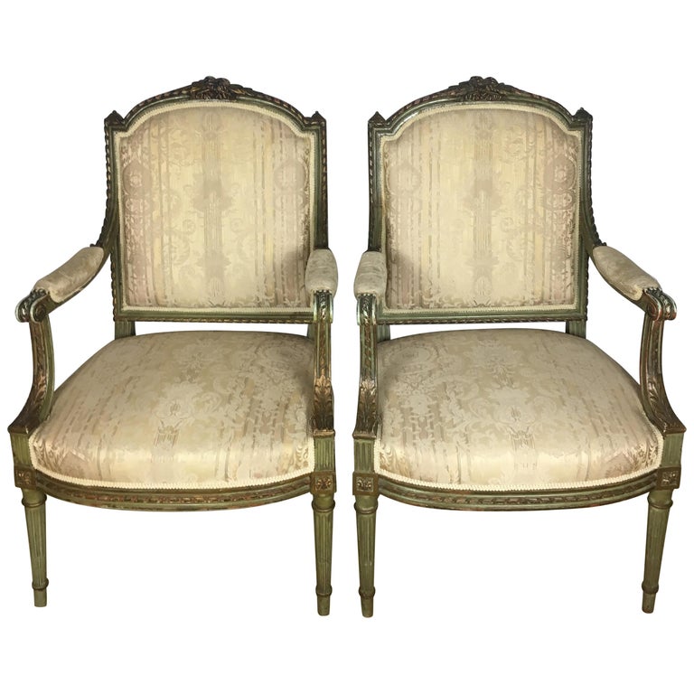 Pair of French Louis XVI Armchairs For Sale at 1stDibs