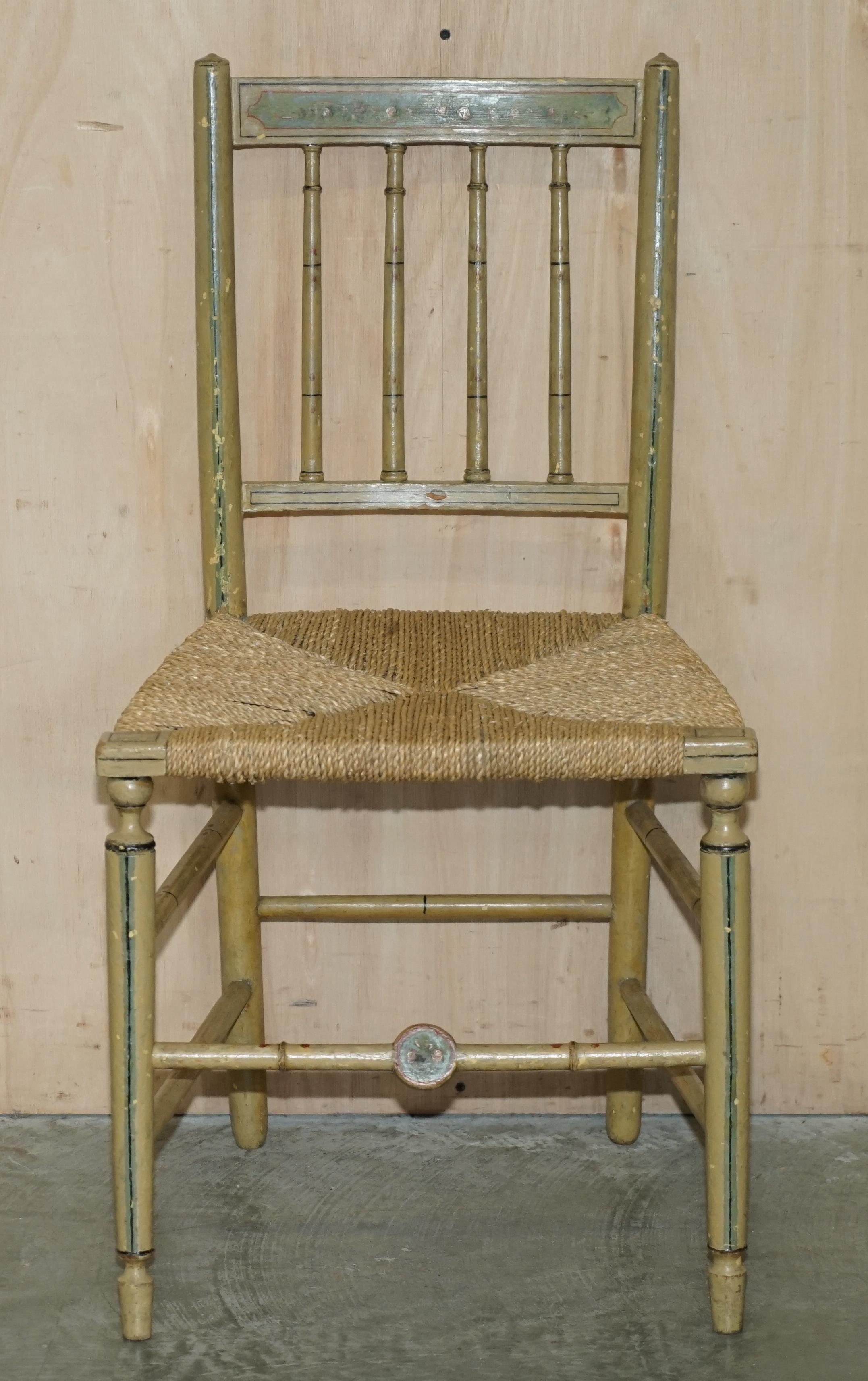 Pärchen originaler handbemalter antiker Regenerationsstühle aus der Zeit um 1810-1820 im Angebot 12