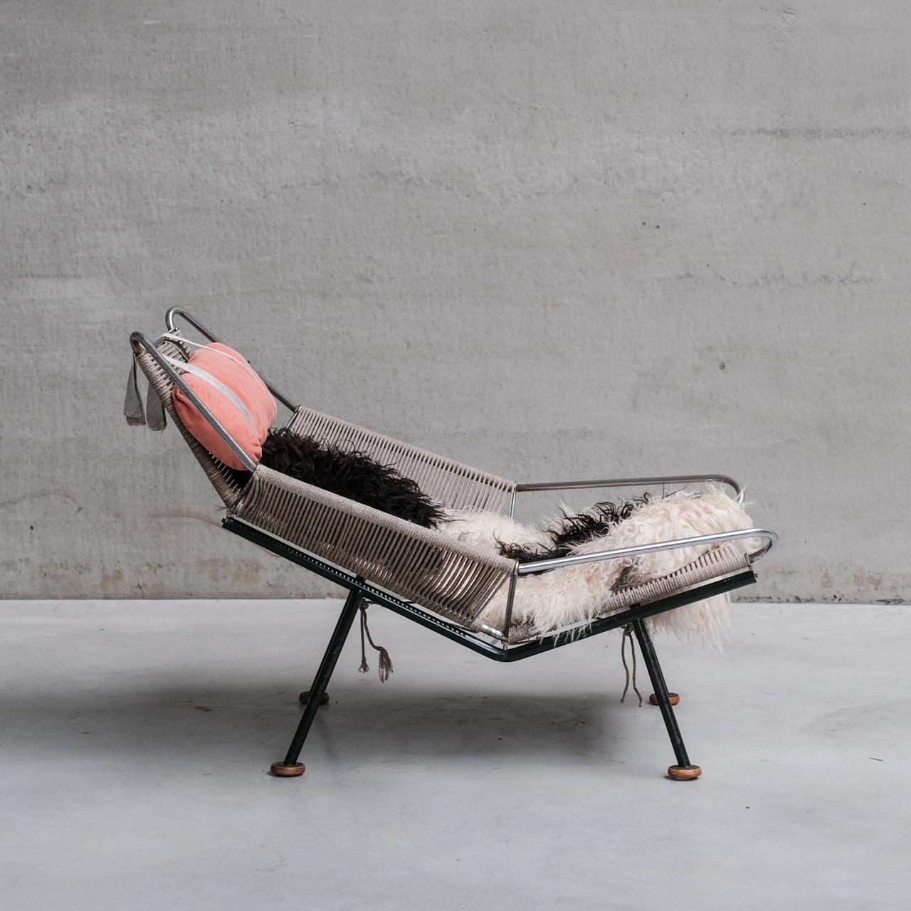 Pair of Original Hans Wegner Flag Halyard Lounge Chairs for Getama For Sale 9